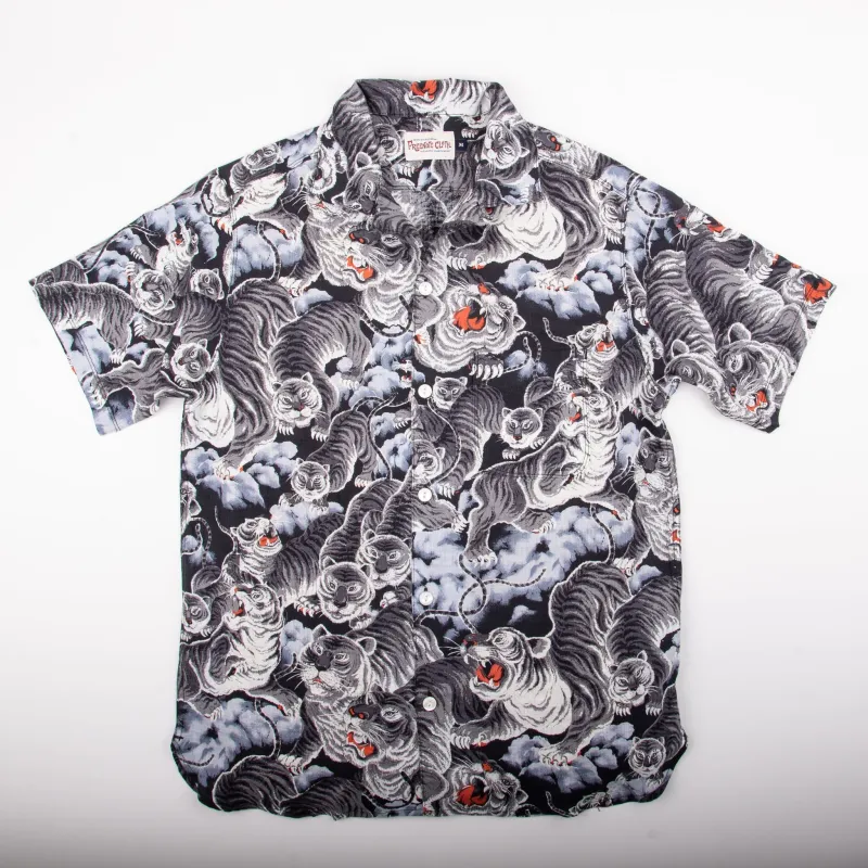 【Freenote】Hawaiian Black Tiger Shirt 黑色百虎麻料夏威夷襯衫 sold by Blue Beach Denim
