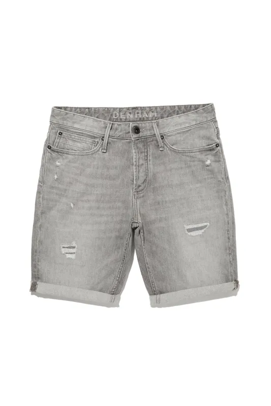 【DENHAM】RAZOR SHORT RRLG Slim Short Jeans / 淺灰作舊 自然破壞 合身牛仔短褲 made by Denham Jeans