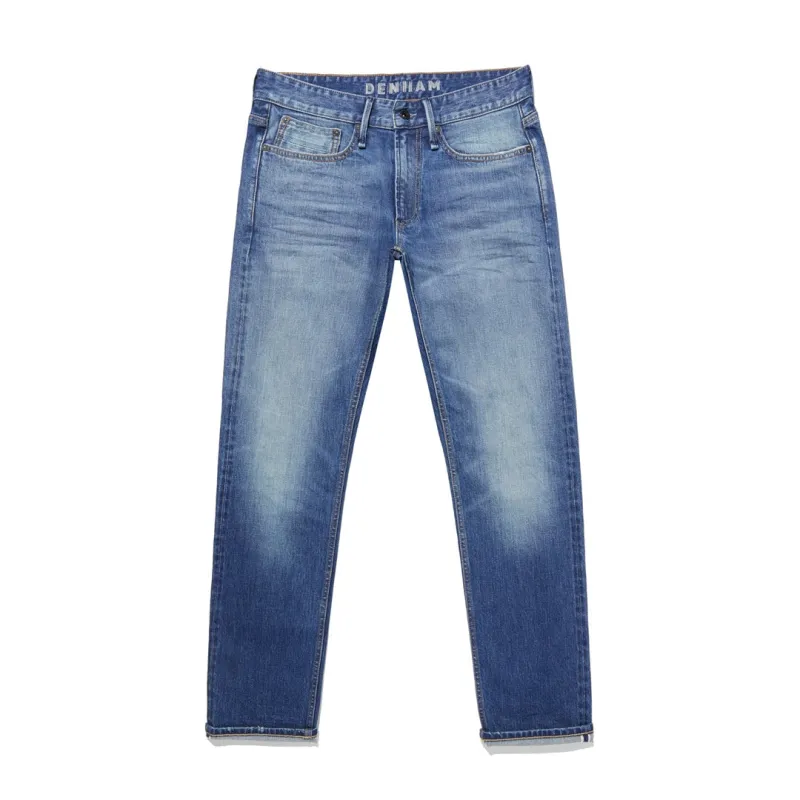 【DENHAM】Ridge ACS Slim Straight Jeans / 中淺藍刷色 微彈性 赤耳布料 修身直筒牛仔褲 sold by Blue Beach Denim