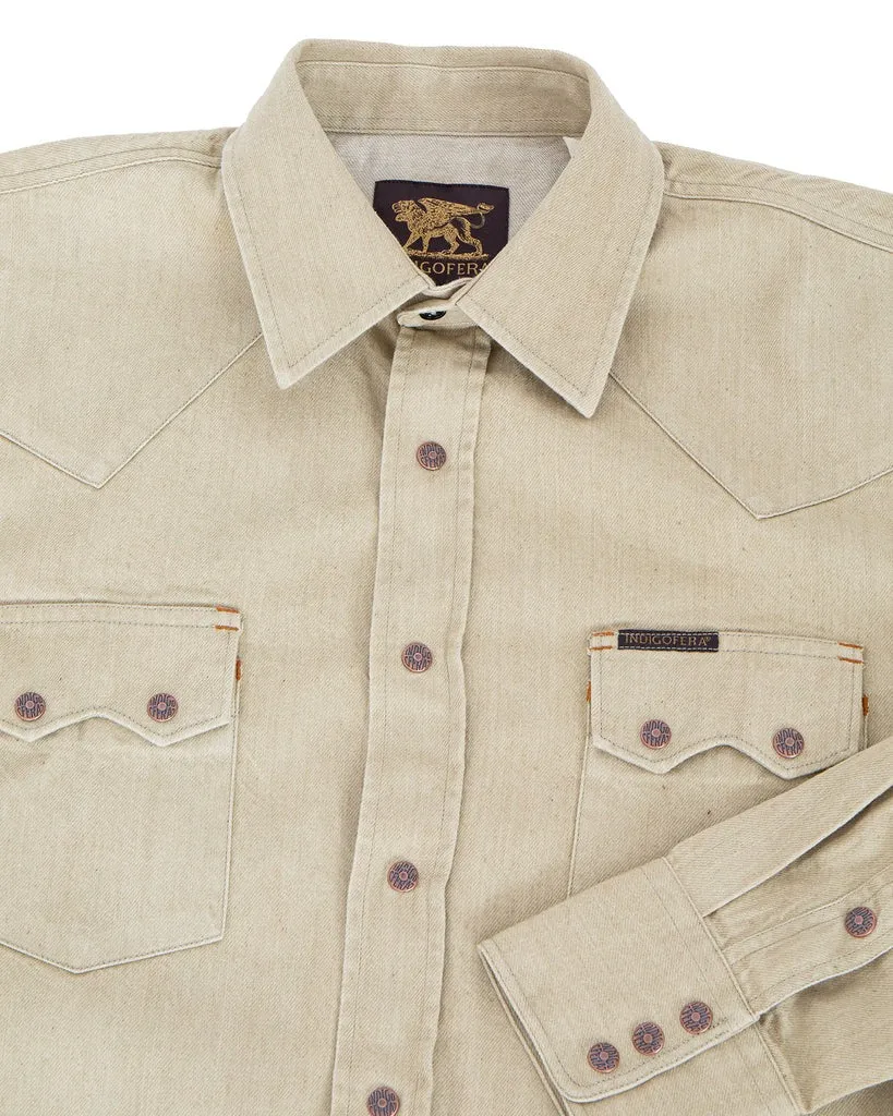 【Indigofera】 Ryman Denim Shirt, Carson Denim Beige 日製布料西部襯衫米色 sold by Blue Beach Denim product image thumbnail 2