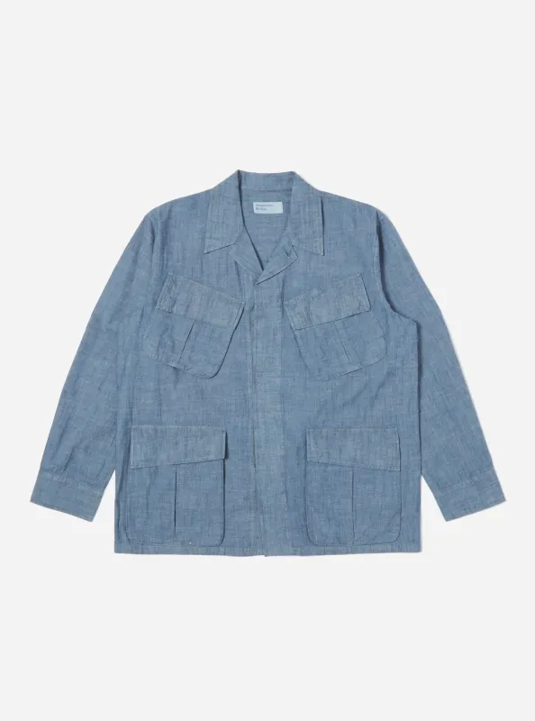 【Universal Works】Jungle Jacket In Indigo Chambray / 淺靛藍色 水手布 越戰叢林夾克 sold by Blue Beach Denim