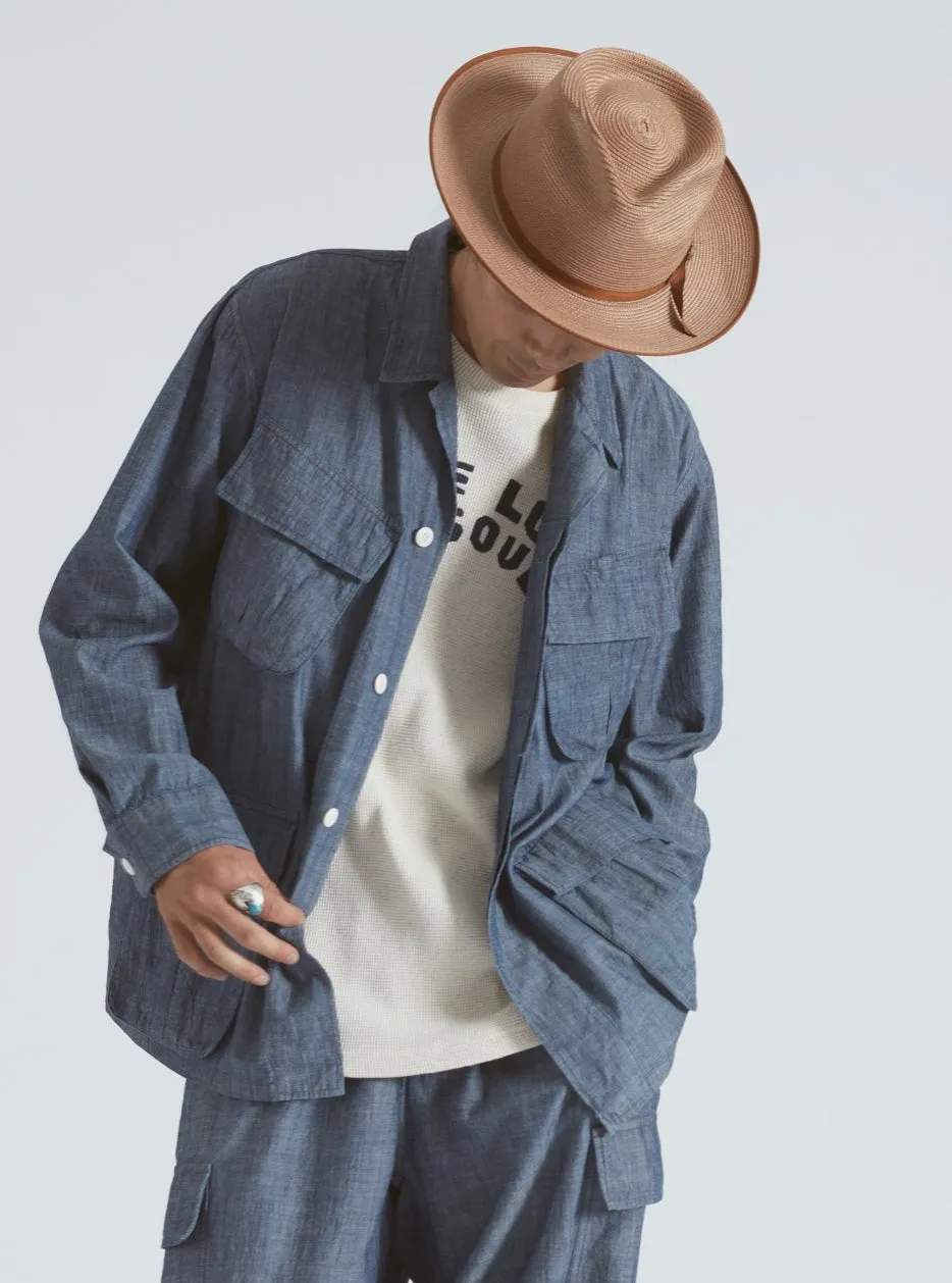 【Universal Works】Jungle Jacket In Indigo Chambray / 淺靛藍色 水手布 越戰叢林夾克 sold by Blue Beach Denim product image thumbnail 2