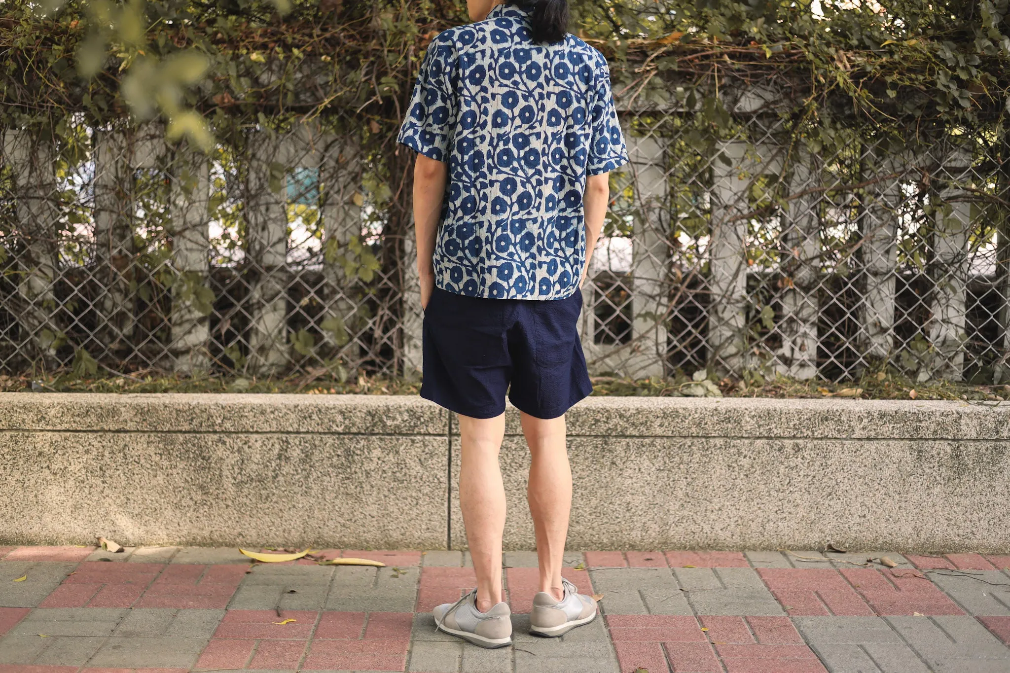 【Universal Works】Road Shirt In Indigo Hand Print Cotton / 印度手印藍染 立體緹花布 50年代開領短袖襯衫 sold by Blue Beach Denim product image thumbnail 4