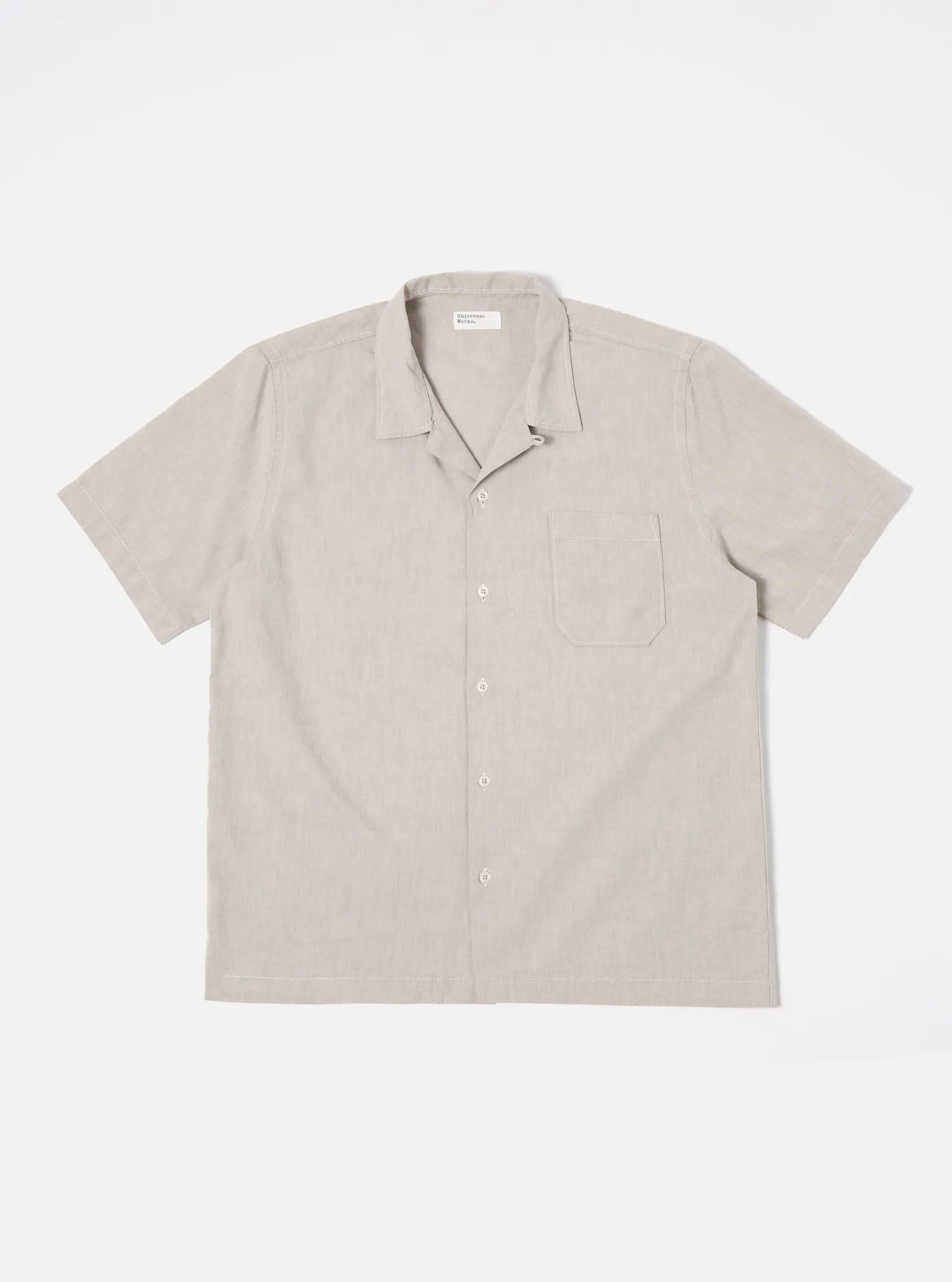 【Universal Works】Road Shirt In Sand Organic Oxford 沙色高支牛津布50年代開領短袖襯衫 sold by Blue Beach Denim