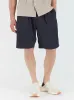 【Universal Works】Pleated Track Short In Stone Paper Touch Cotton / 絲質客製棉布 寬鬆短褲 sold by Blue Beach Denim