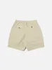 【Universal Works】Pleated Track Short In Stone Paper Touch Cotton / 絲質客製棉布 寬鬆短褲 sold by Blue Beach Denim
