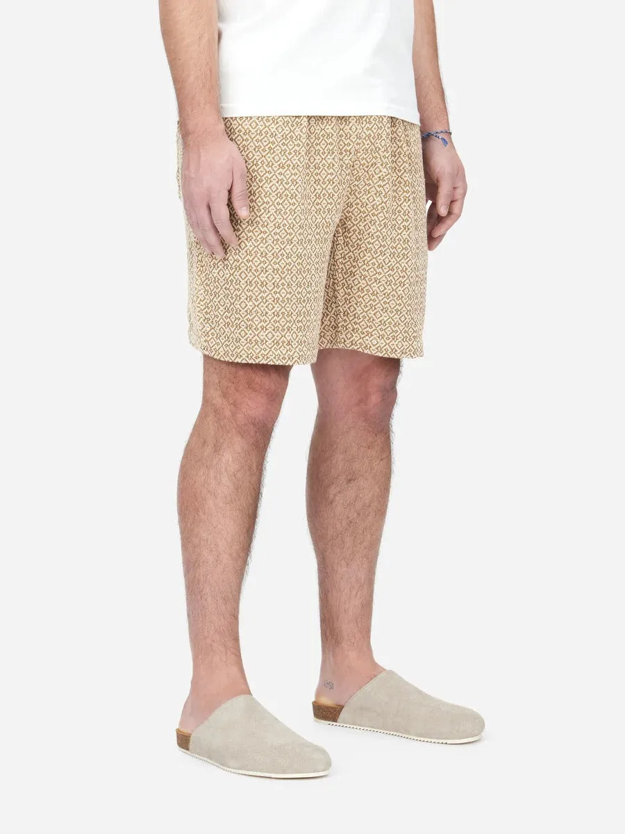 【3sixteen】Drawstring Shorts Nutmeg Jacquard / 特殊設計圖樣緹花 針織休閒短褲 sold by Blue Beach Denim product image thumbnail 4