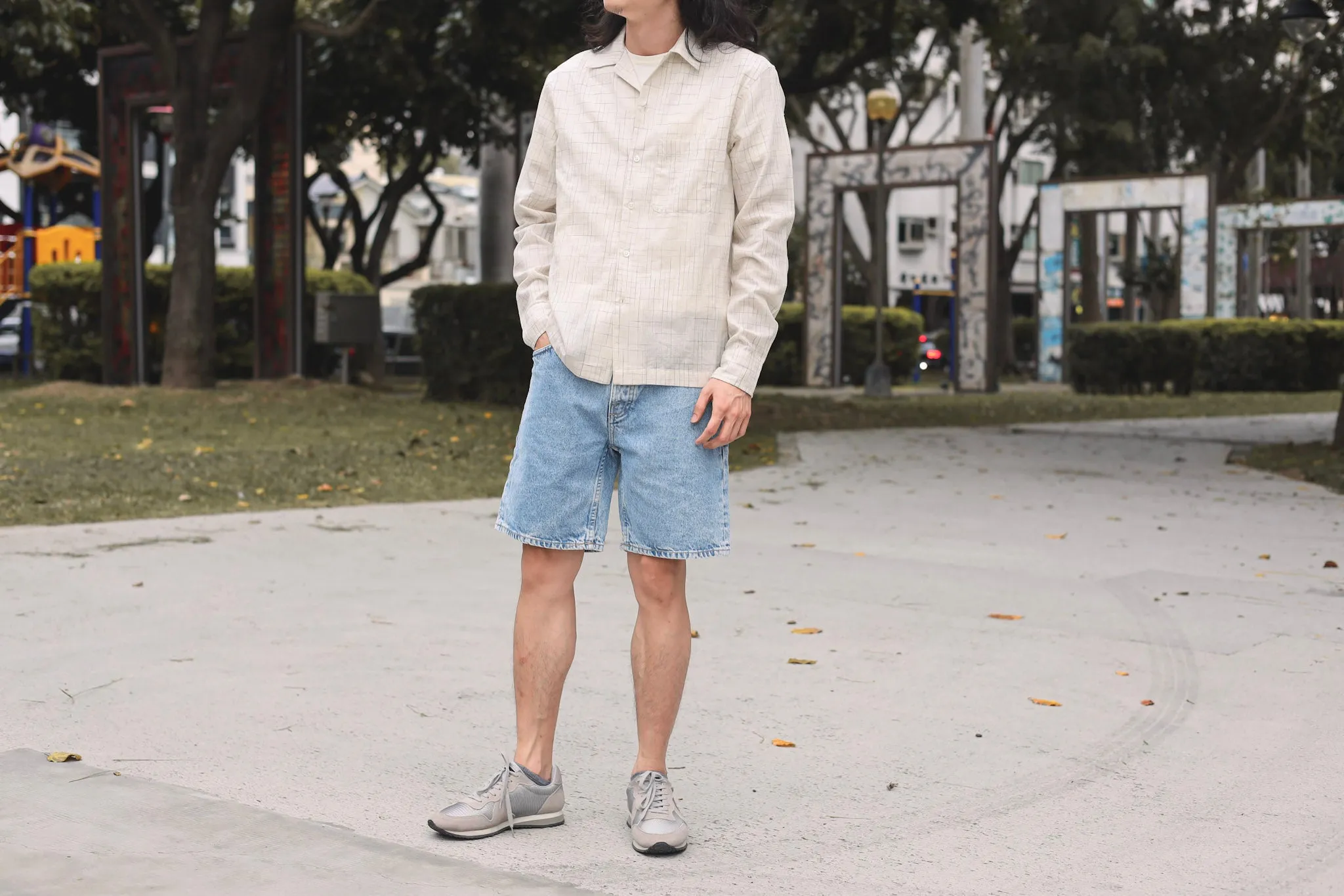 【3sixteen】Loop Collar Shirt Natural Crosshatch / 手織布料 斷線十字紋 開領襯衫 sold by Blue Beach Denim product image thumbnail 2