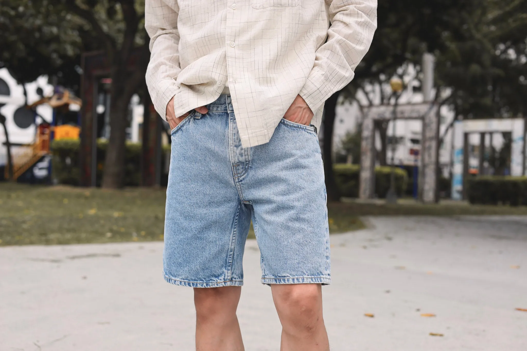 【3sixteen】Loop Collar Shirt Natural Crosshatch / 手織布料 斷線十字紋 開領襯衫 sold by Blue Beach Denim product image thumbnail 5