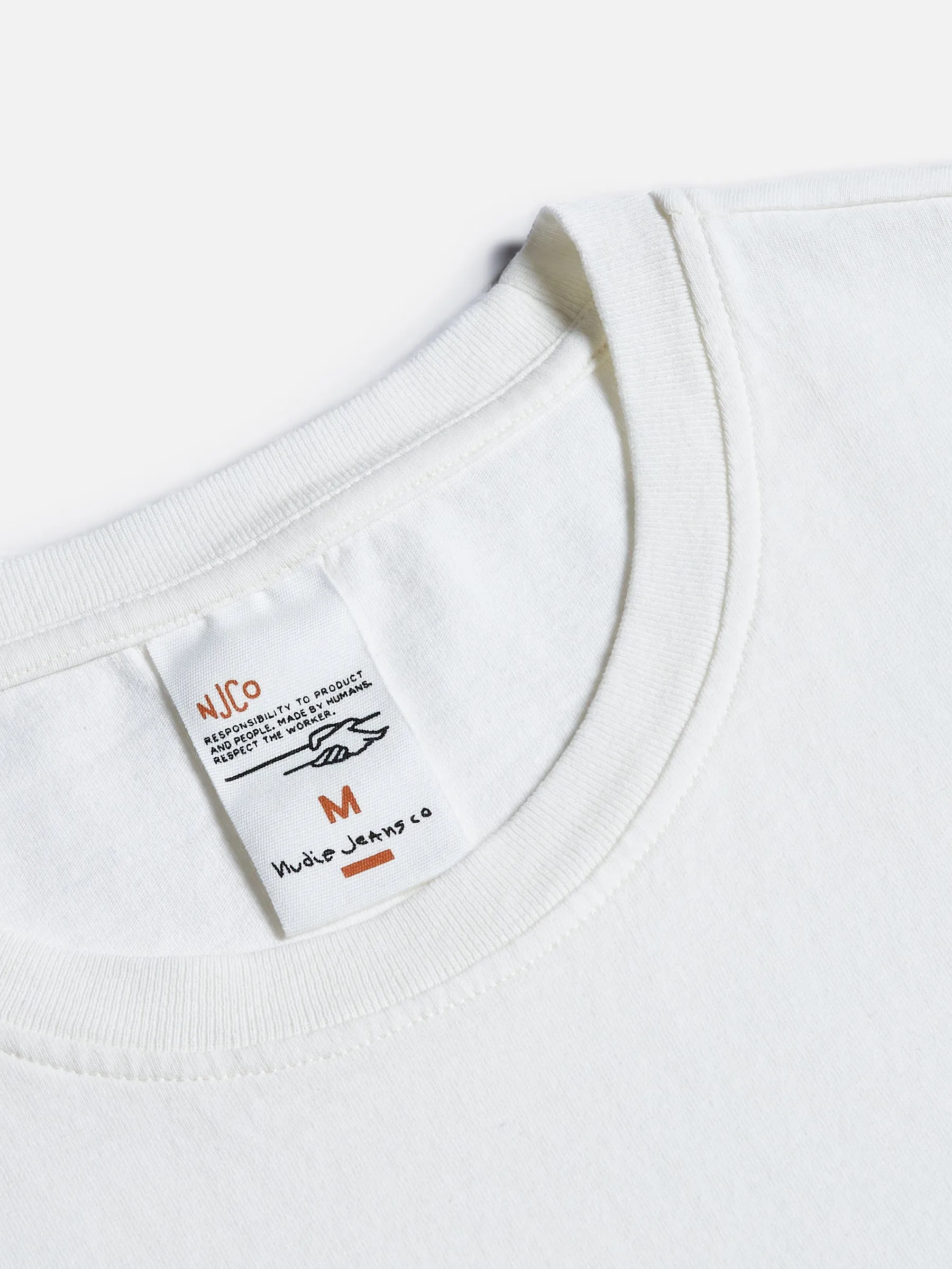 【Nudie Jeans】Roy Pause And Play 靜下來玩混一下粉筆白圖Tee sold by Blue Beach Denim product image thumbnail 5