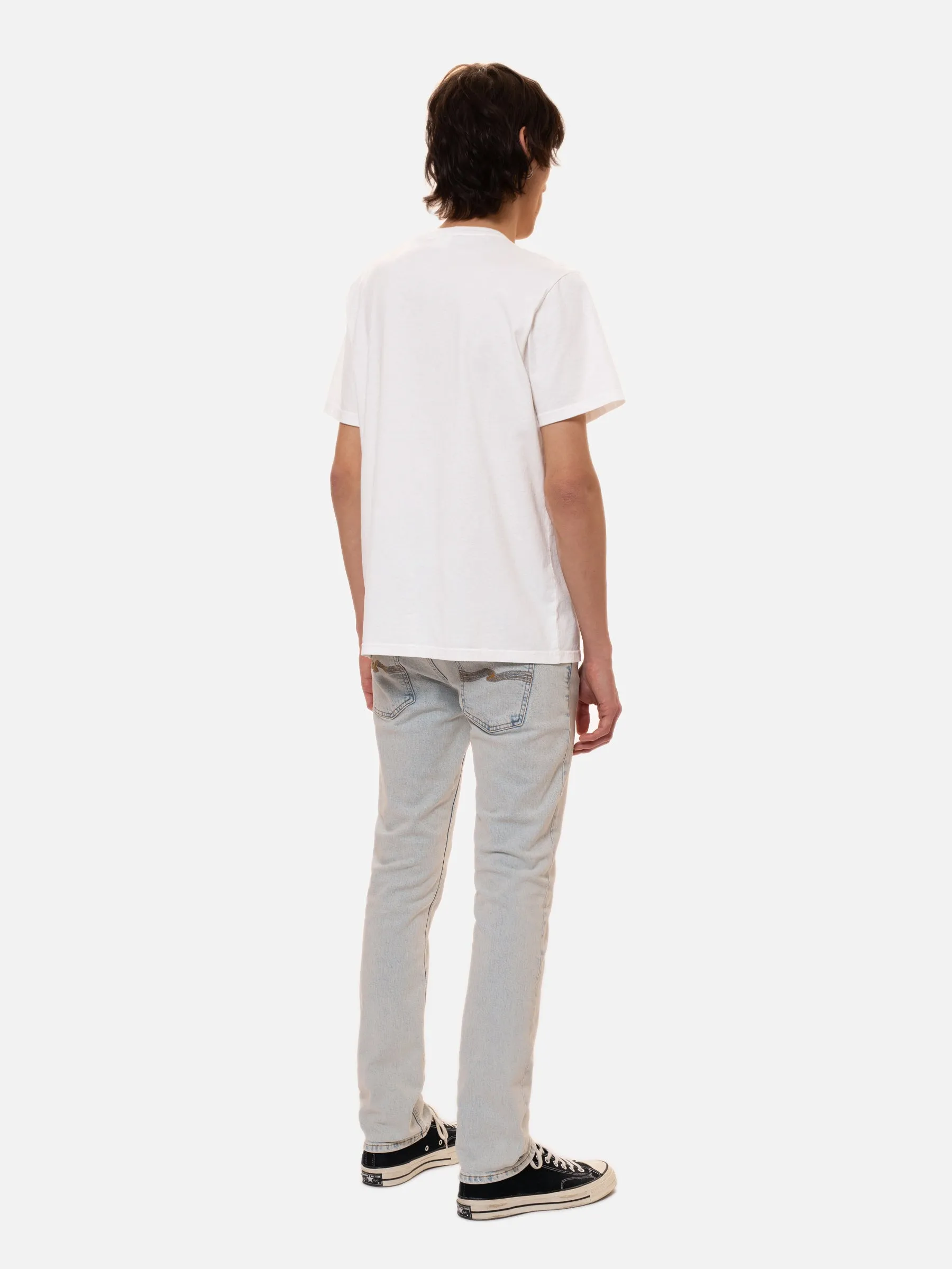 【Nudie Jeans】Roy Pause And Play 靜下來玩混一下粉筆白圖Tee sold by Blue Beach Denim product image thumbnail 4