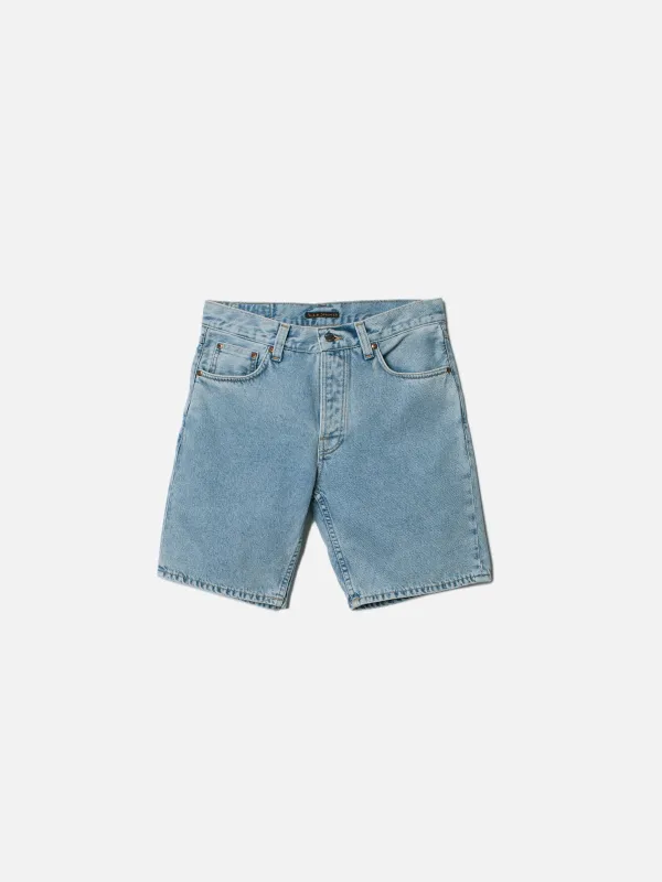 【Nudie Jeans】Seth Shorts Sunny Blue／有機棉 天空藍水洗 牛仔短褲 sold by Blue Beach Denim
