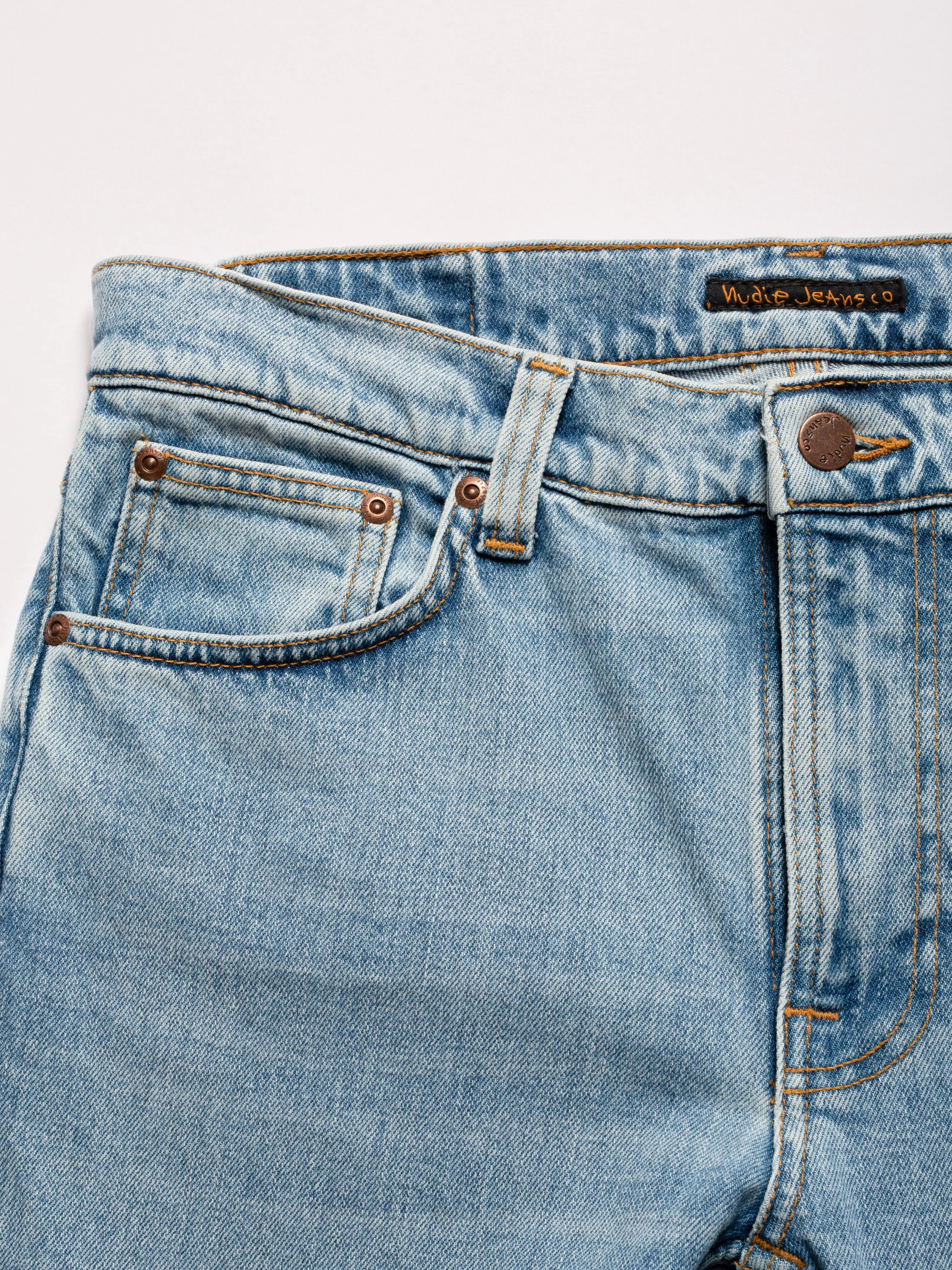 【Nudie Jeans】Lean Dean Calm Blues 止水藍刷色合身上寬下窄牛仔褲褲 sold by Blue Beach Denim product image thumbnail 5