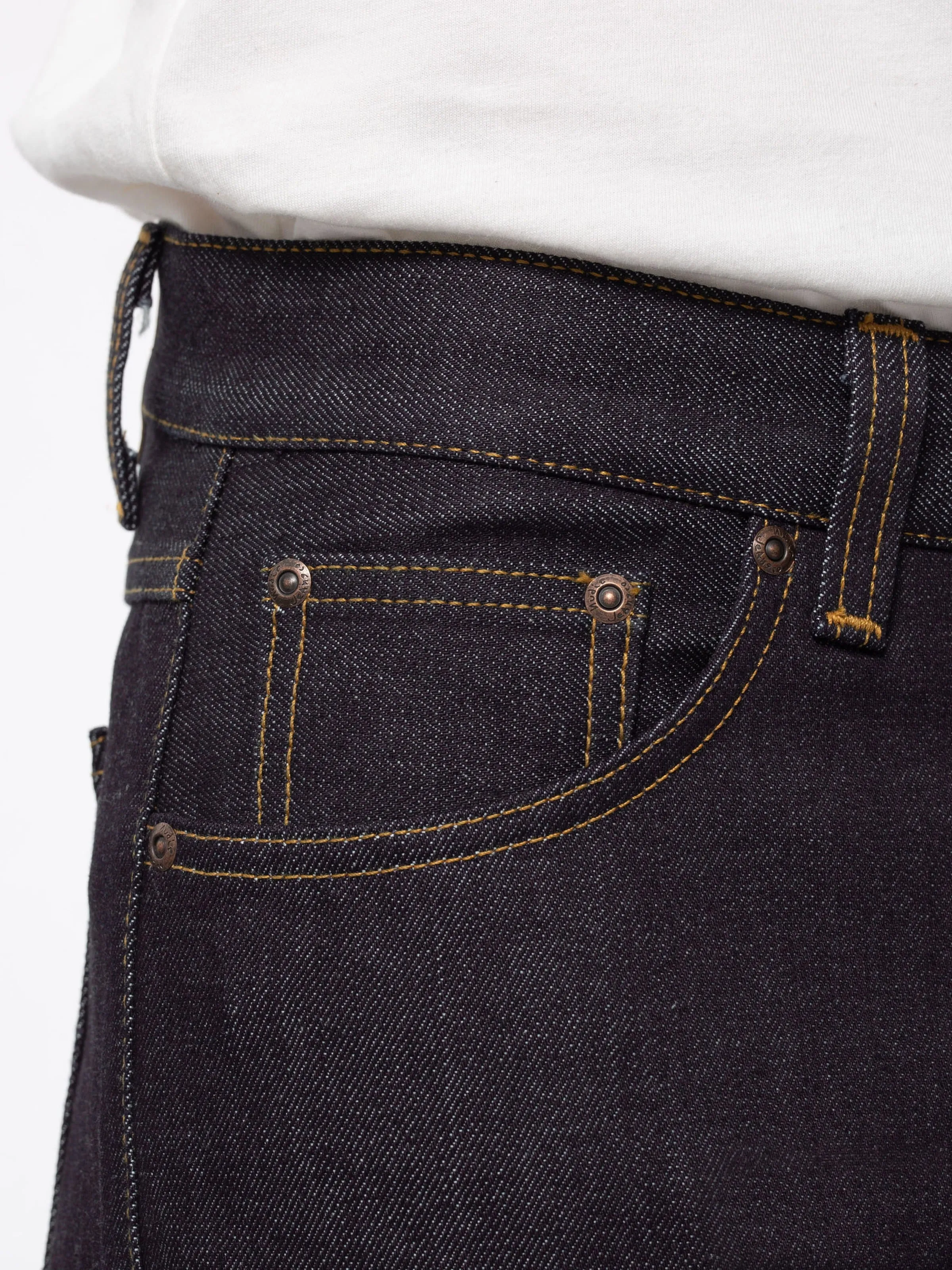 【Nudie Jeans】Gritty Jackson Dry Classic Navy 經典深藍袋花中腰直筒牛仔褲 sold by Blue Beach Denim product image thumbnail 5