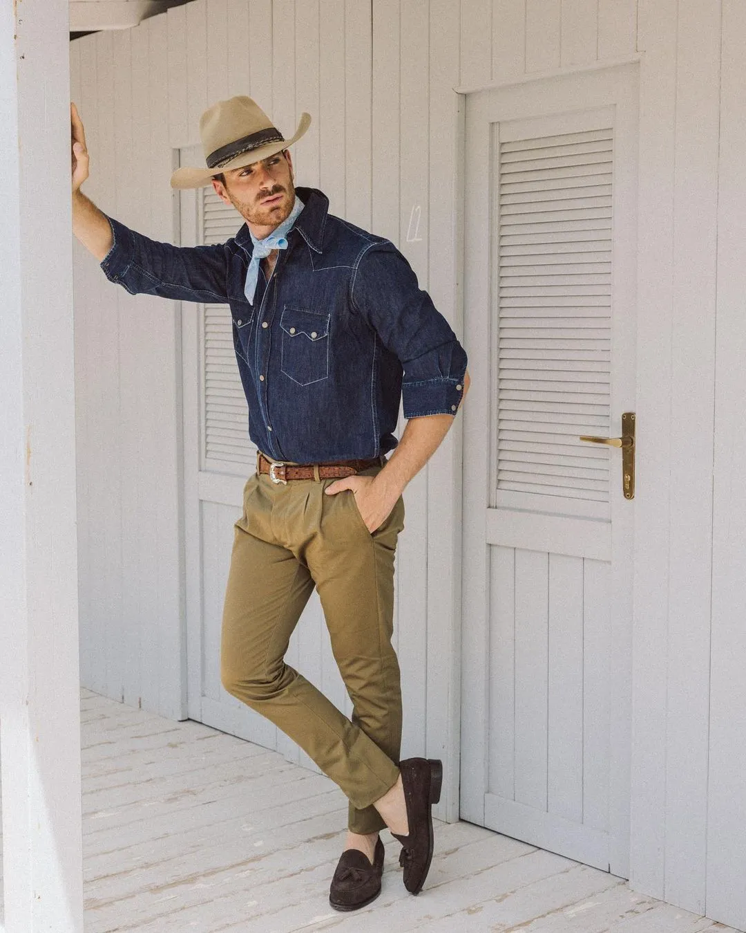 【Fortela】ELPASO/J D450 / 深色水洗鋸齒西部丹寧襯衫 sold by Blue Beach Denim product image thumbnail 3