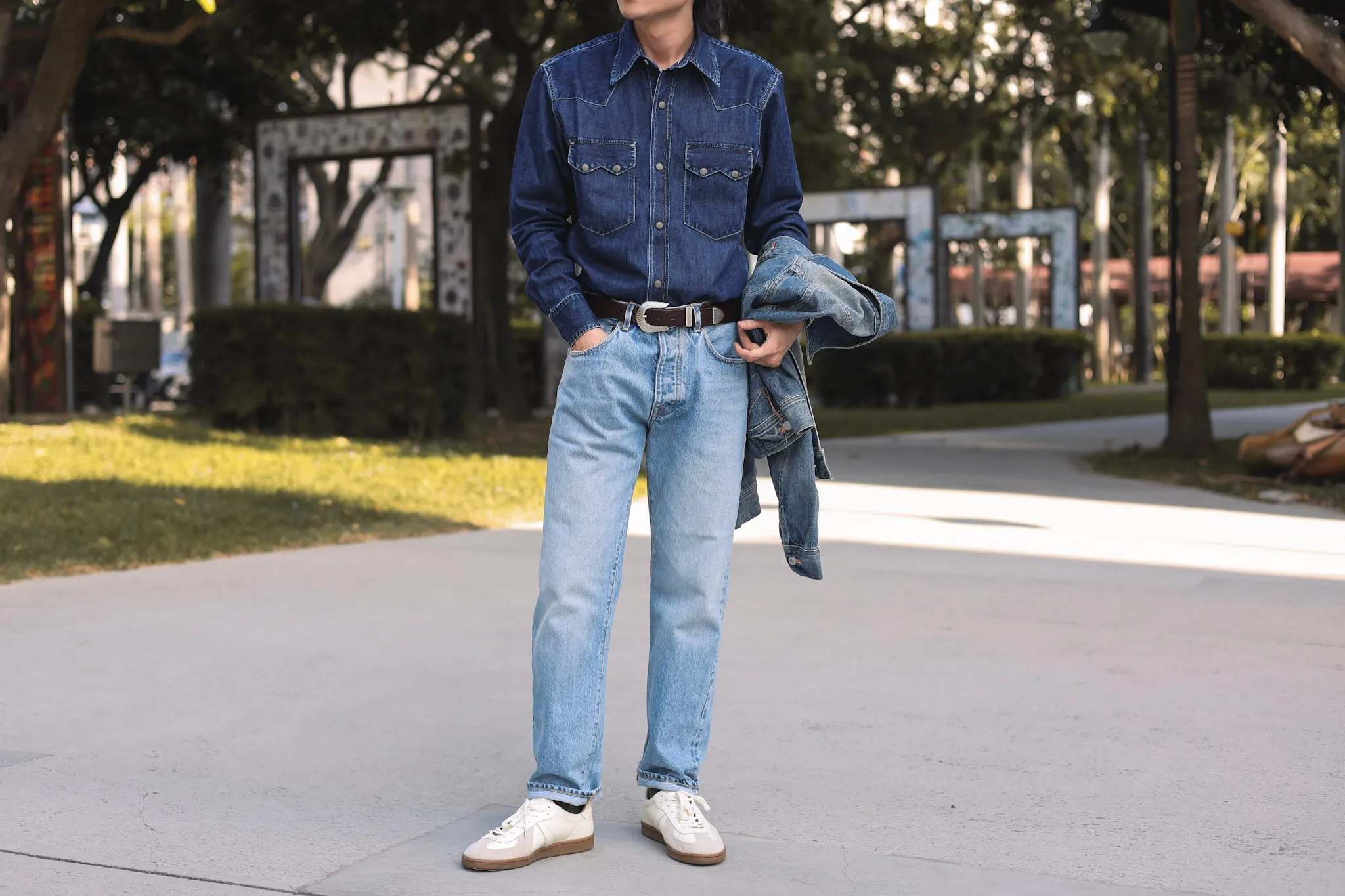 【Fortela】ELPASO/J D450 / 深色水洗鋸齒西部丹寧襯衫 sold by Blue Beach Denim product image thumbnail 5