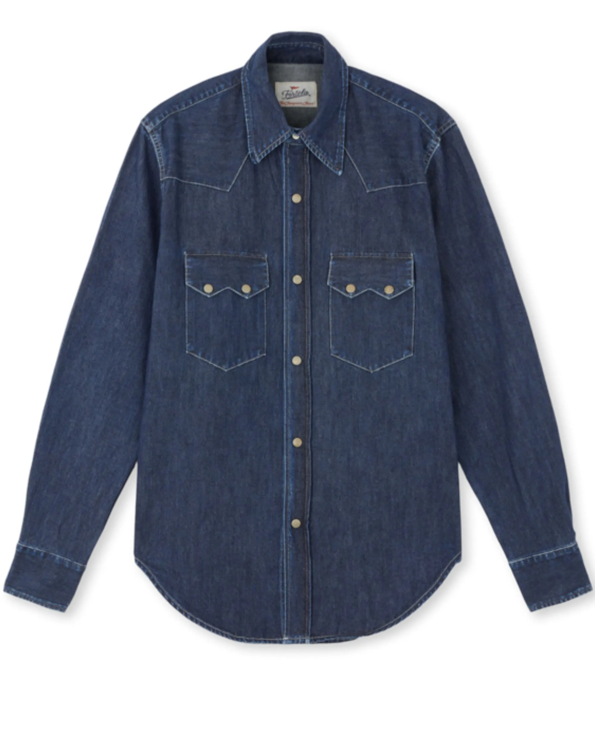 【Fortela】ELPASO/J D450 / 深色水洗鋸齒西部丹寧襯衫 sold by Blue Beach Denim