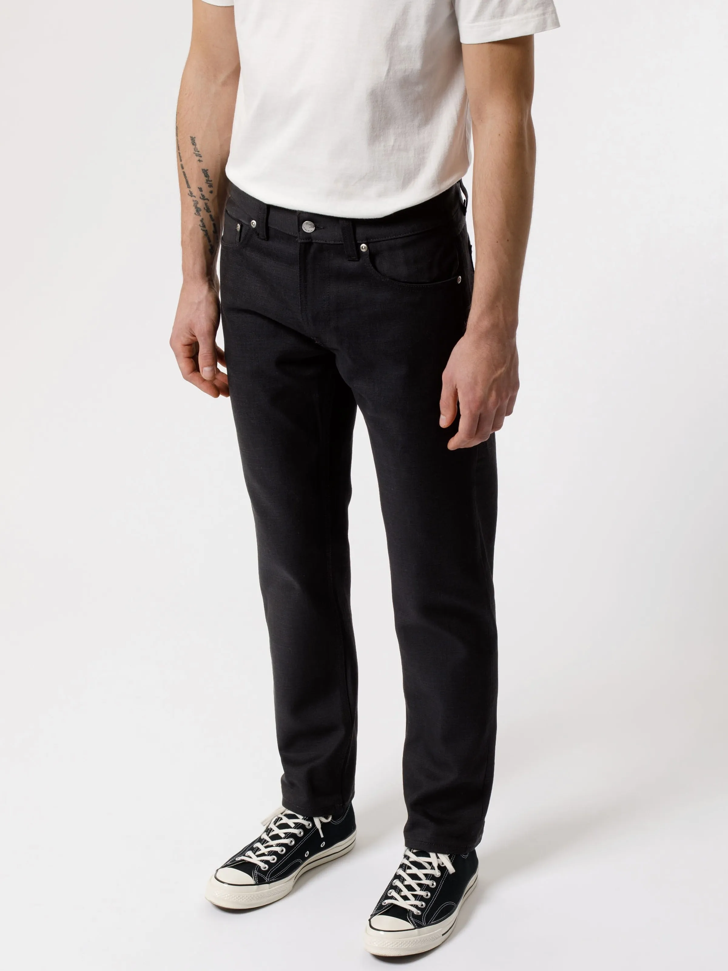 【Nudie Jeans】Gritty Jackson Dry Black YD 12.5 oz 復刻中腰直筒牛仔褲 sold by Blue Beach Denim product image thumbnail 3