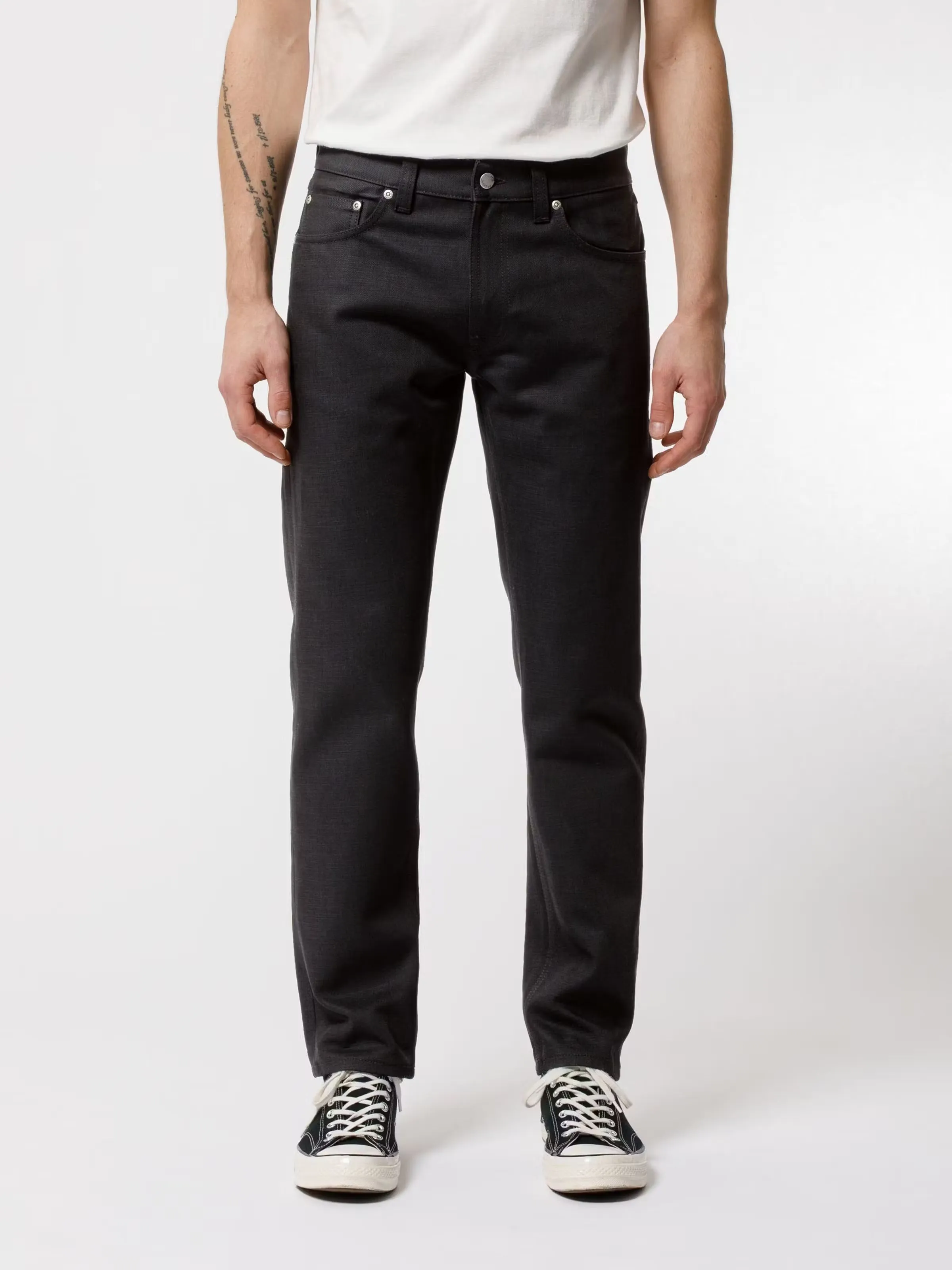 【Nudie Jeans】Gritty Jackson Dry Black YD 12.5 oz 復刻中腰直筒牛仔褲 sold by Blue Beach Denim product image thumbnail 2