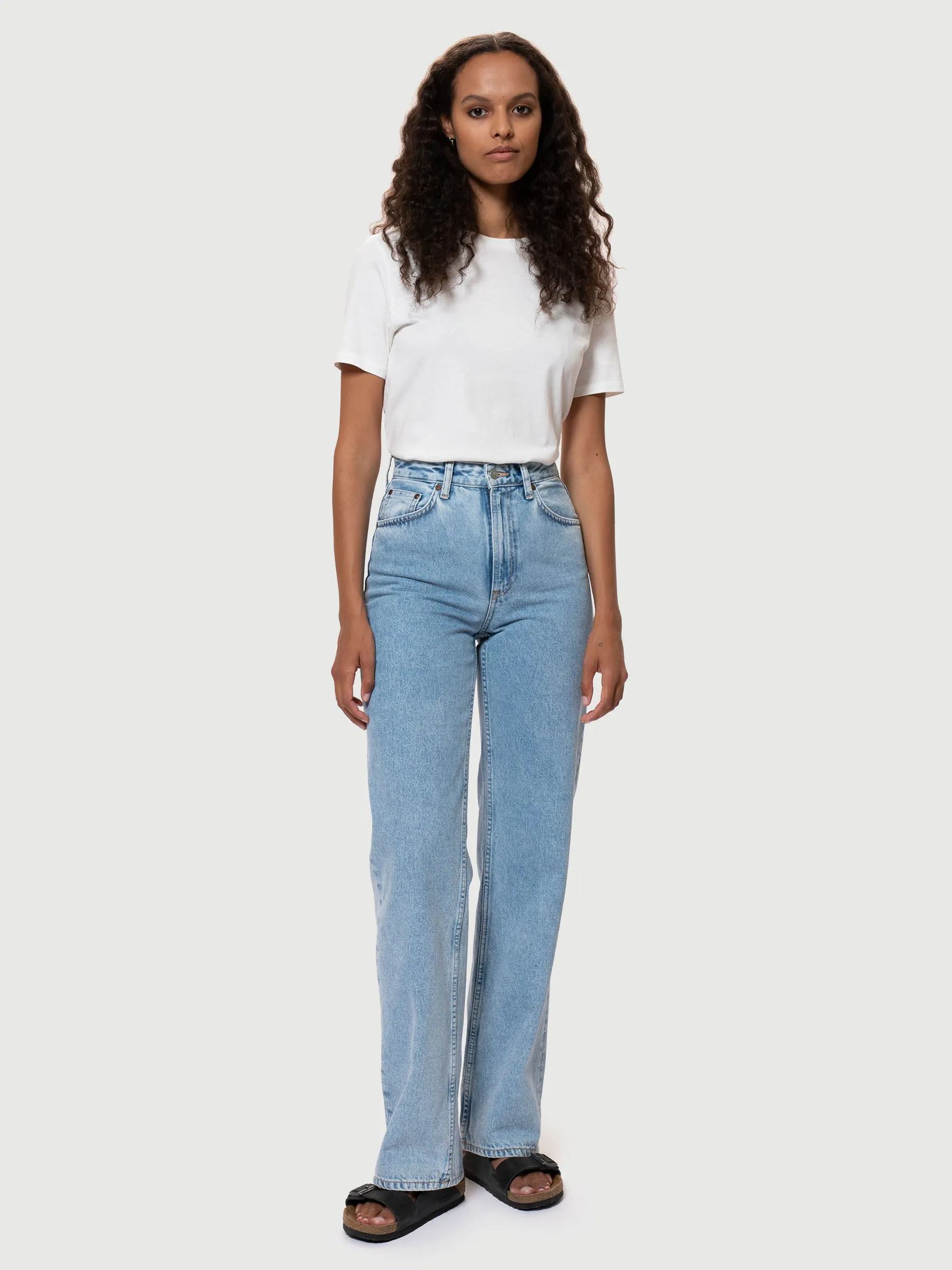 【Nudie Jeans】Clean Eileen Sunny Blue / 女版 日光藍石洗 高腰直筒褲 sold by Blue Beach Denim product image thumbnail 2