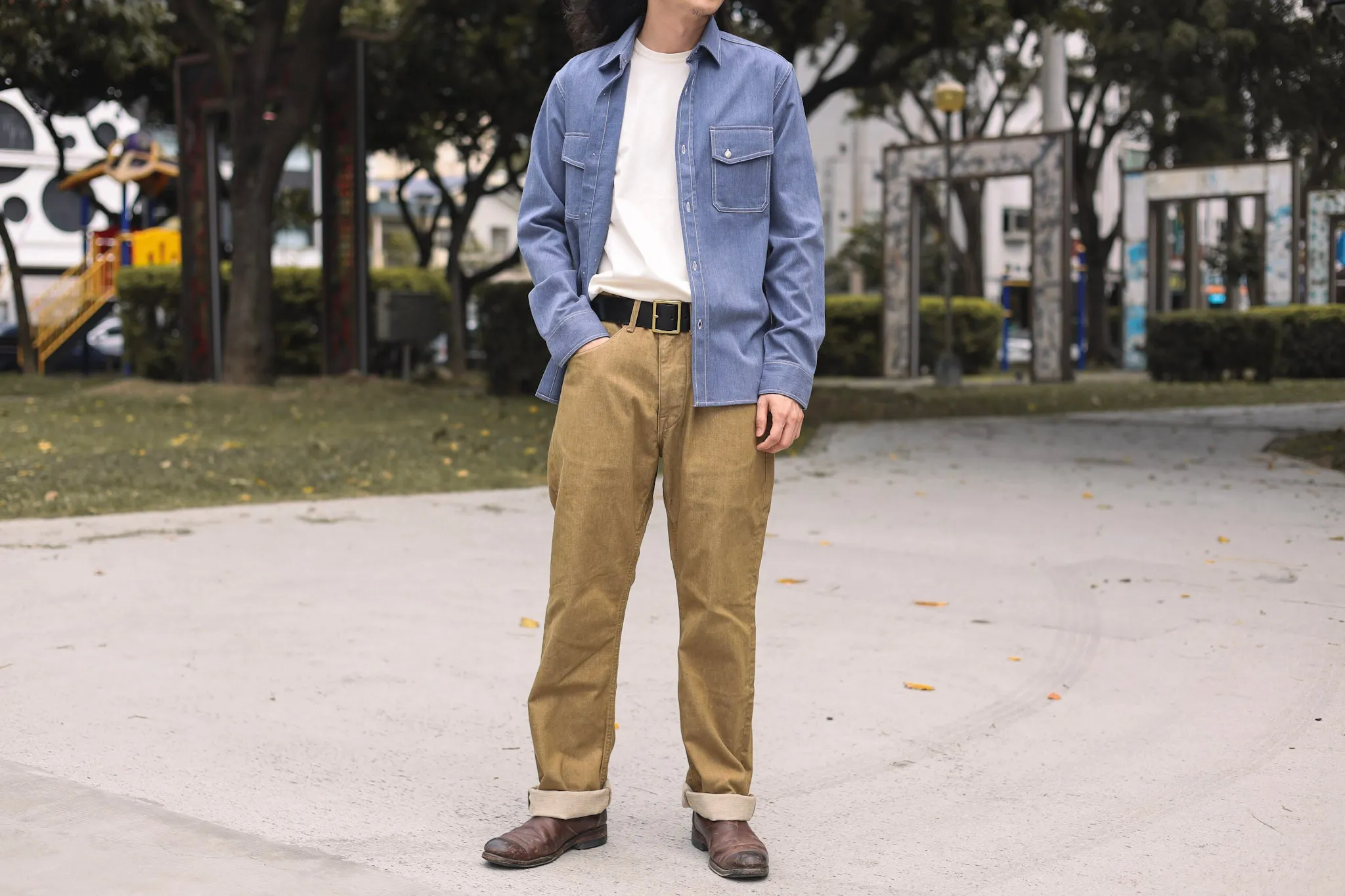 【3sixteen】 Crosscut Western Cerulean Handloom Khadi Denim/手織復古面料丹寧襯衫 sold by Blue Beach Denim product image thumbnail 2