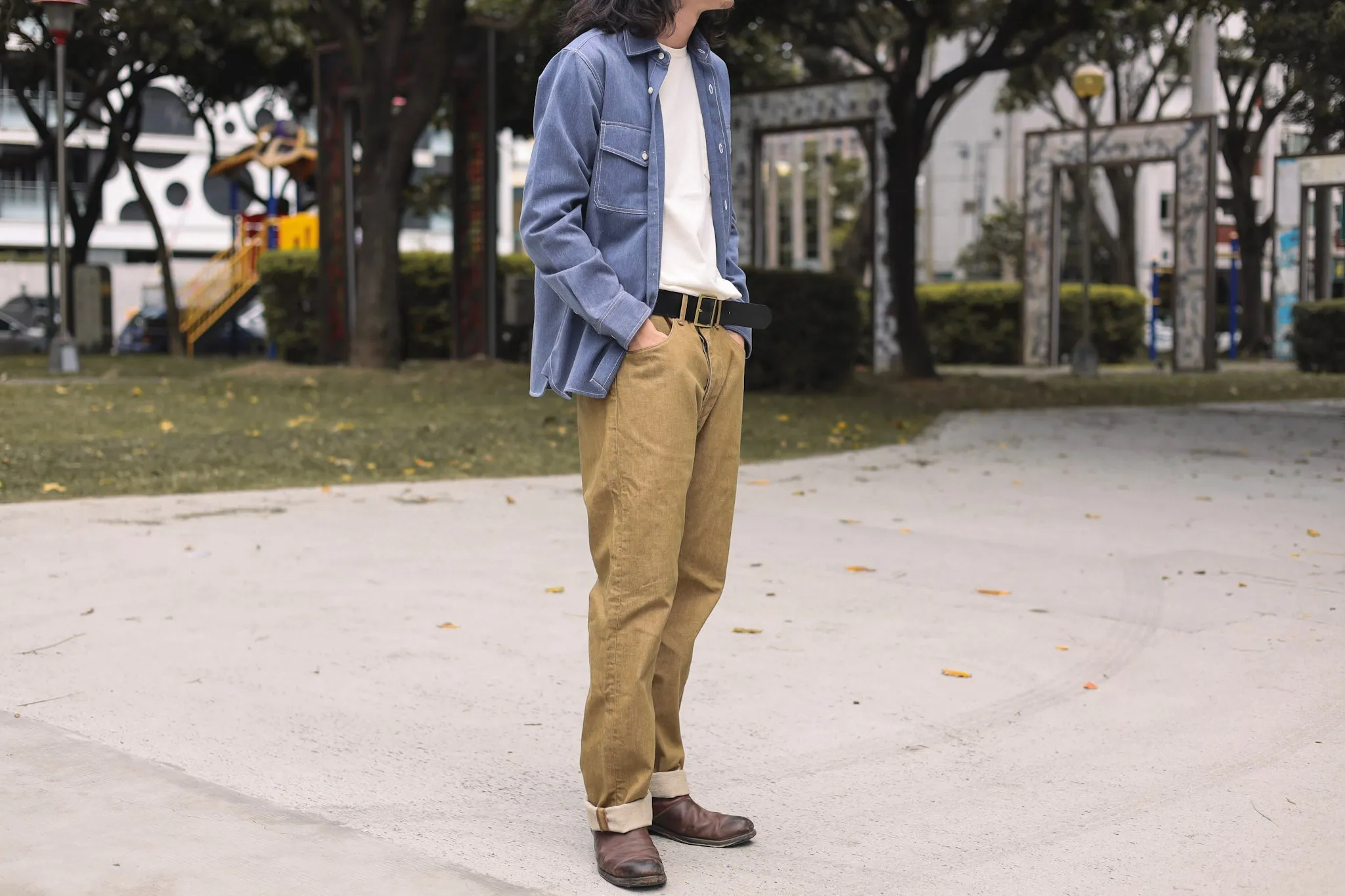 【3sixteen】 Crosscut Western Cerulean Handloom Khadi Denim/手織復古面料丹寧襯衫 sold by Blue Beach Denim product image thumbnail 3