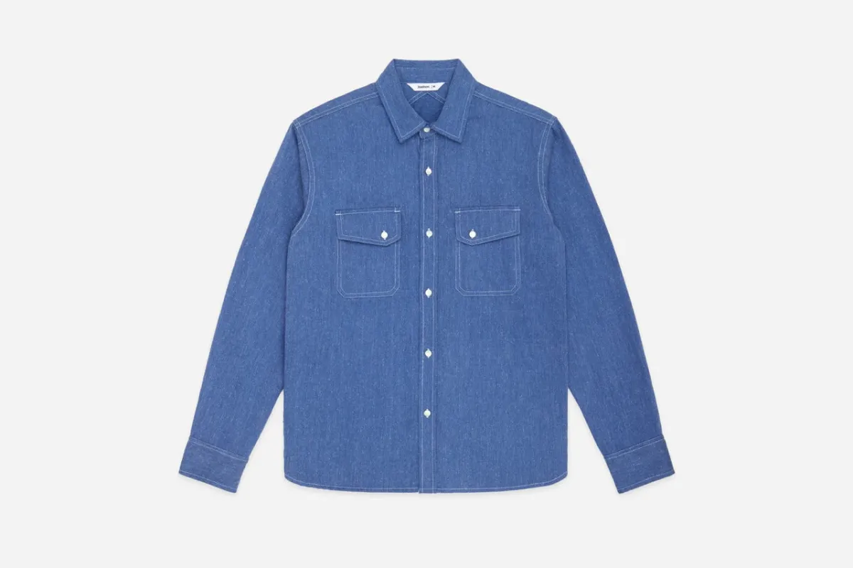 【3sixteen】 Crosscut Western Cerulean Handloom Khadi Denim/手織復古面料丹寧襯衫 made by 3sixteen