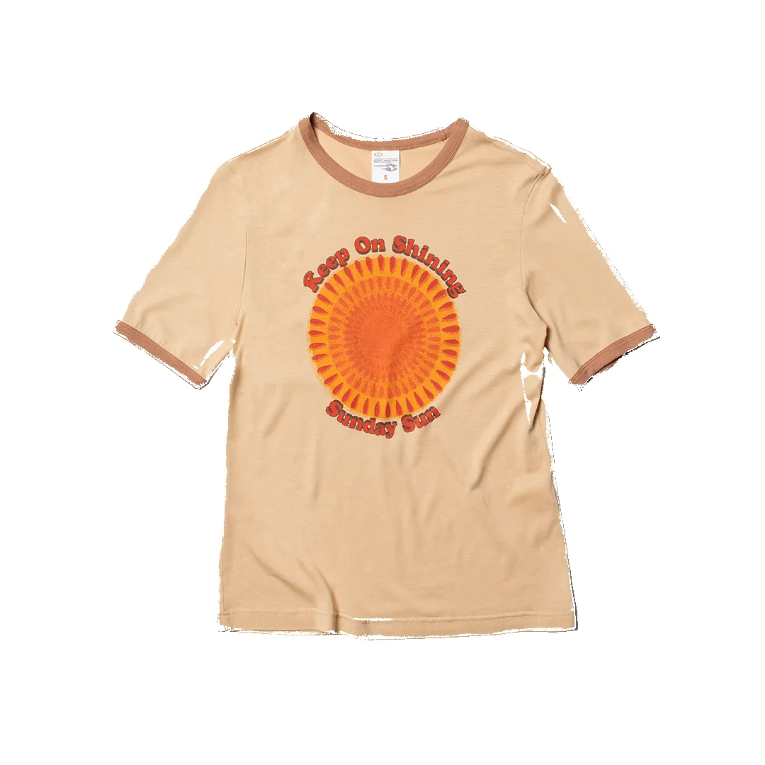 【Nudie Jeans】Lova Sunday Sun Faded Sun 天絲混紡復古圖樣女款短T sold by Blue Beach Denim