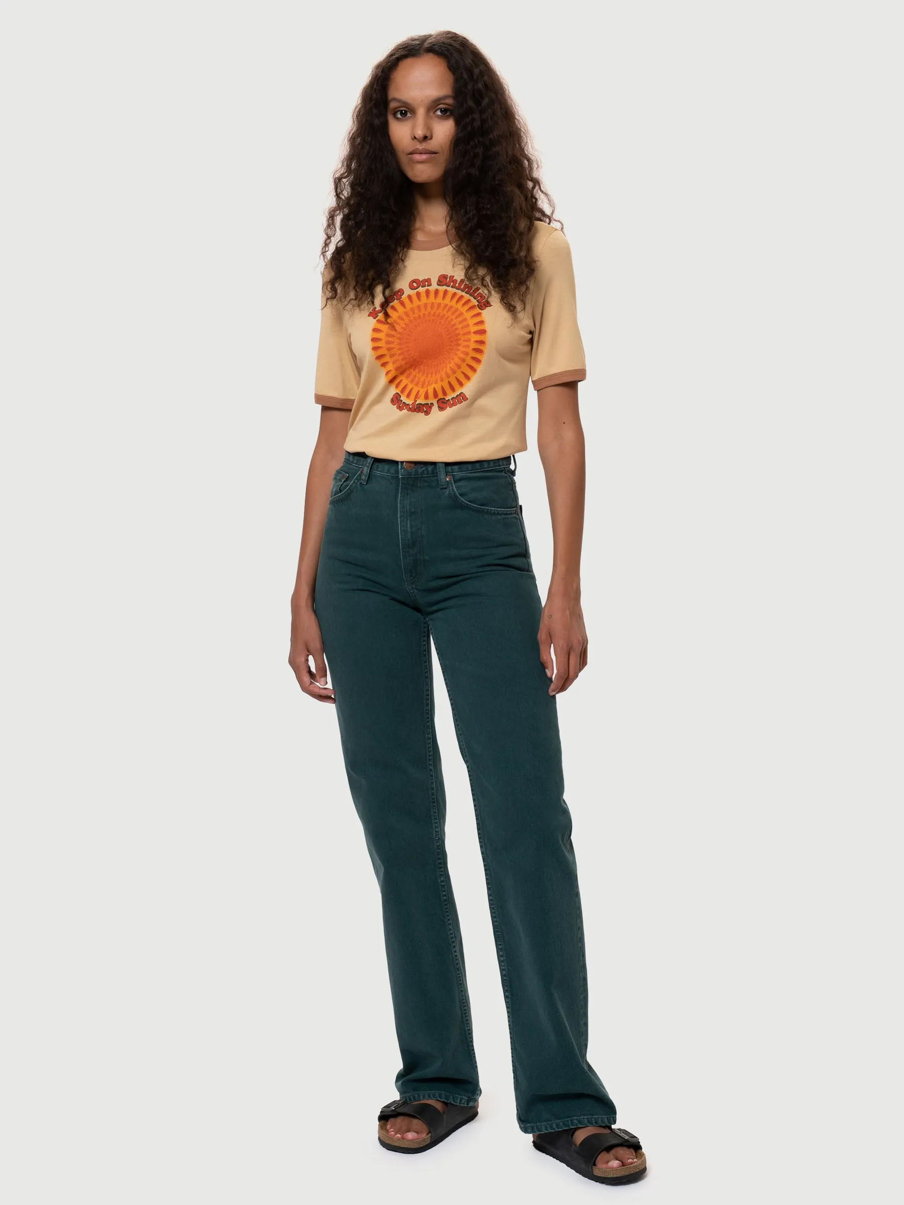 【Nudie Jeans】Lova Sunday Sun Faded Sun 天絲混紡復古圖樣女款短T sold by Blue Beach Denim product image thumbnail 2