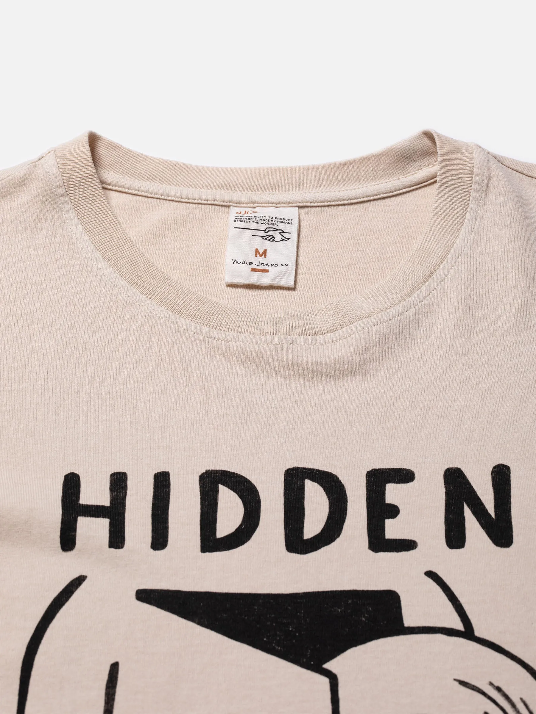 【Nudie Jeans】Roy Hidden Tracks Cream 隱藏曲目有機棉短T奶油色 sold by Blue Beach Denim product image thumbnail 5