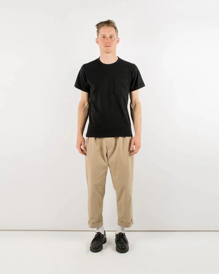 【Dehen 1920】Heavy Duty Tee - Single Pocket-Black / 老織機純棉黑色口袋素T sold by Blue Beach Denim product image thumbnail 3