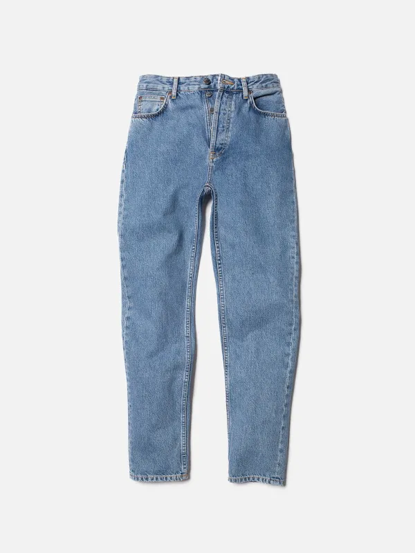 【Nudie Jeans】Breezy Britt Simply Blue / 女版高腰寬錐形褲 sold by Blue Beach Denim