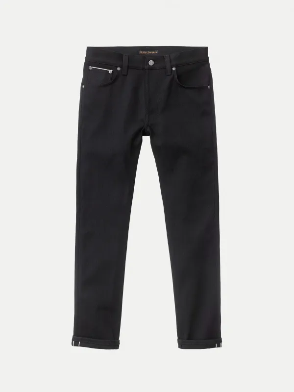 【Nudie Jeans】Lean Dean Dry Black Selvage 微彈性黑染赤耳 合身上寬下窄 黑色牛仔褲 sold by Blue Beach Denim