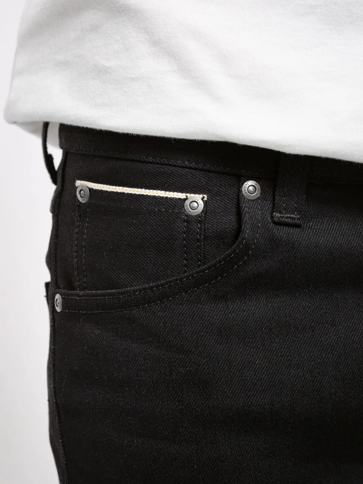 【Nudie Jeans】Lean Dean Dry Black Selvage 微彈性黑染赤耳 合身上寬下窄 黑色牛仔褲 sold by Blue Beach Denim product image thumbnail 5