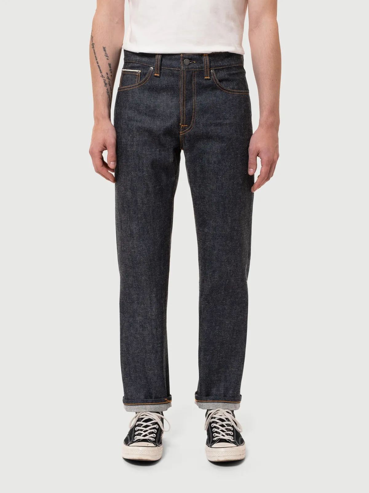 【Nudie Jeans】Rad Rufus Dry Emerald Selvage 15oz/高腰直筒 綠寶石 復古淺橘耳布邊 sold by Blue Beach Denim product image thumbnail 2