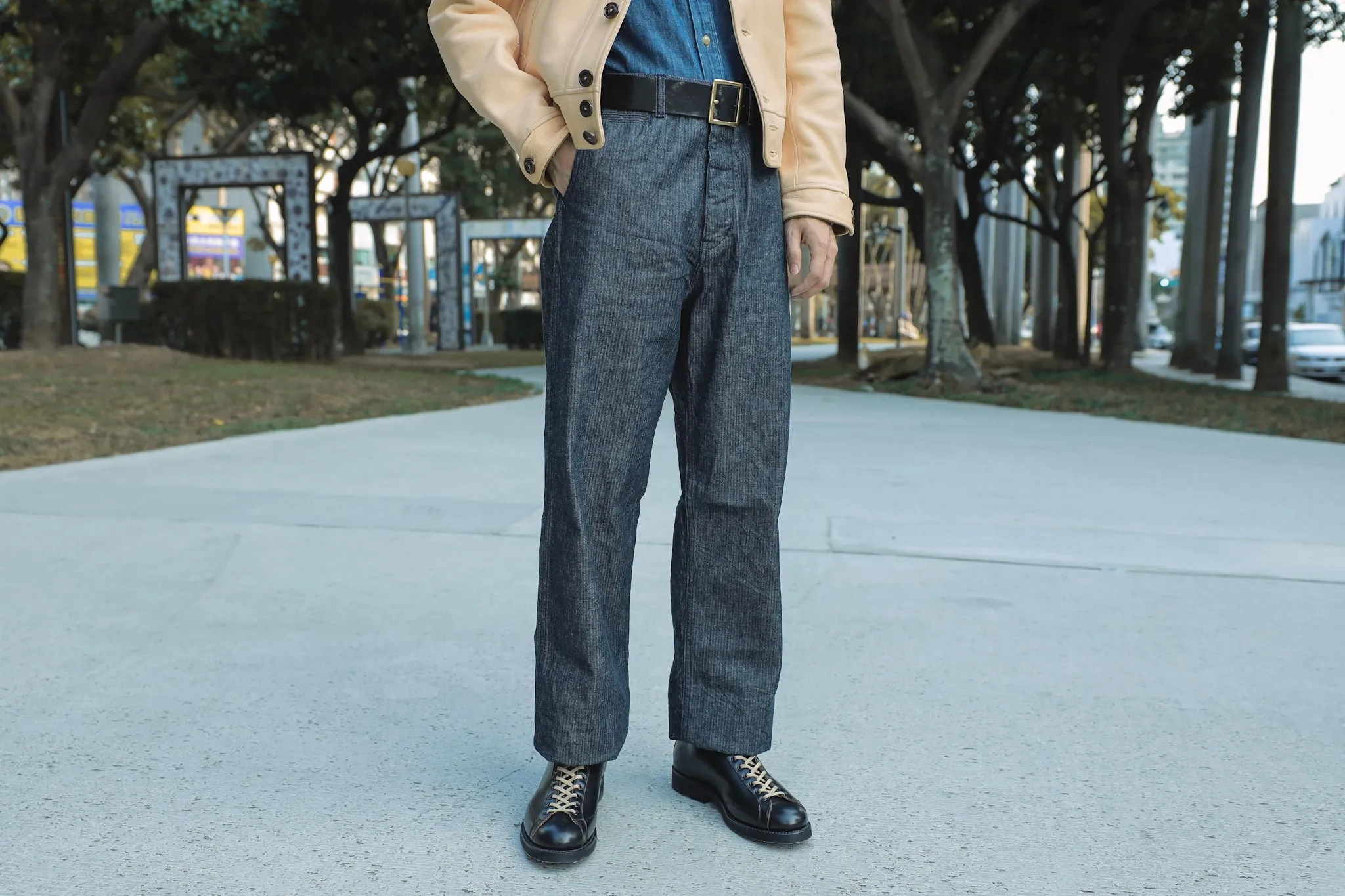 【The Rite Stuff】Pacemaker Denim Herringbone Twill Work Pants Cadet Indigo 10oz / 丹寧人字斜紋布工作褲 sold by Blue Beach Denim product image thumbnail 3