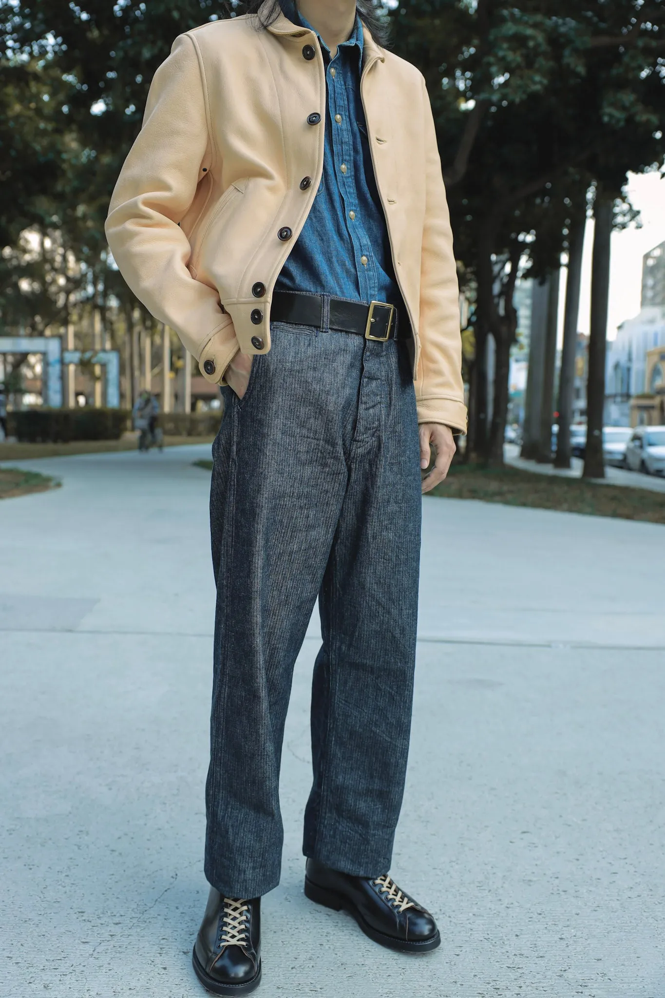 【The Rite Stuff】Pacemaker Denim Herringbone Twill Work Pants Cadet Indigo 10oz / 丹寧人字斜紋布工作褲 sold by Blue Beach Denim product image thumbnail 2