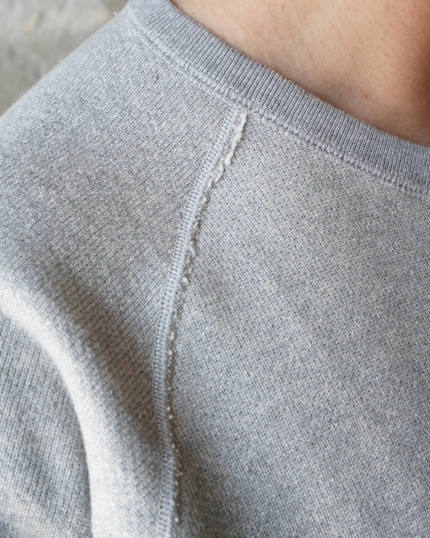 【Wonder Looper】Pullover Crewneck - Double Heavyweight French Terry - Heather Grey 雙層超重磅法式毛圈布 圓領衛衣 sold by Blue Beach Denim product image thumbnail 5