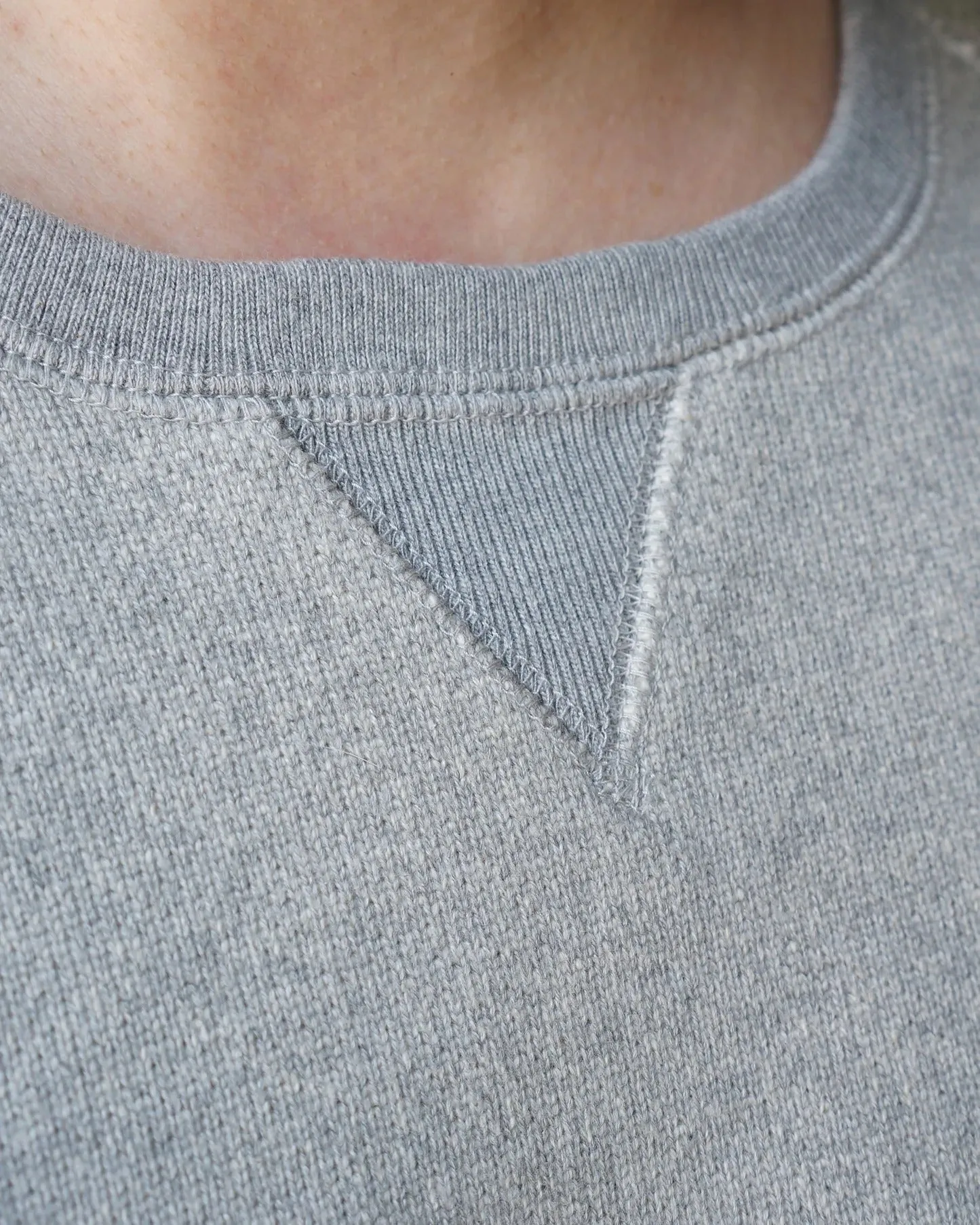 【Wonder Looper】Pullover Crewneck - Double Heavyweight French Terry - Heather Grey 雙層超重磅法式毛圈布 圓領衛衣 sold by Blue Beach Denim product image thumbnail 4