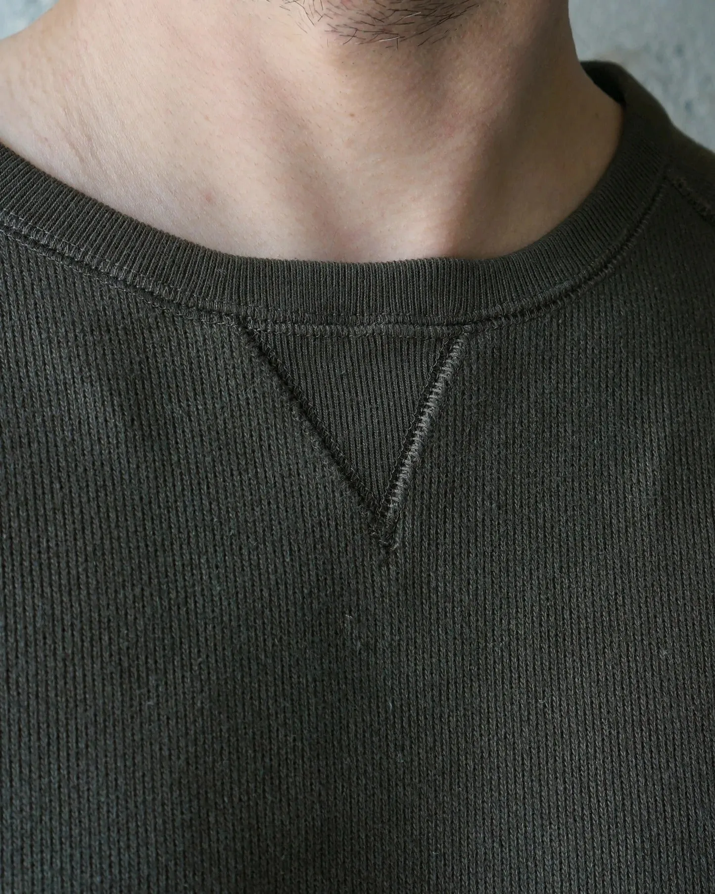 【Wonder Looper】Pullover Crewneck - Double Heavyweight French Terry - Khaki Green 雙層超重磅法式毛圈布圓領衛衣 sold by Blue Beach Denim product image thumbnail 4