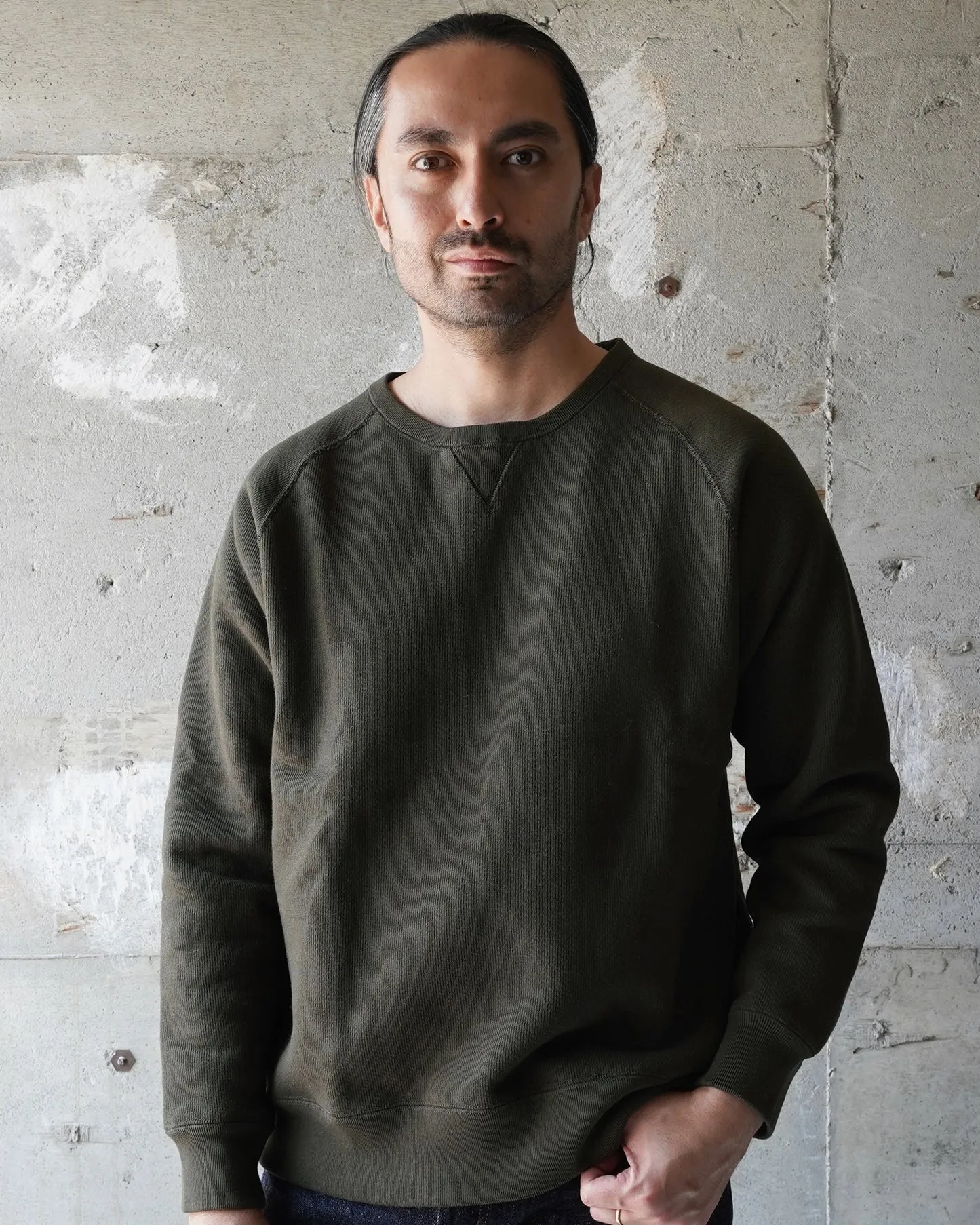 【Wonder Looper】Pullover Crewneck - Double Heavyweight French Terry - Khaki Green 雙層超重磅法式毛圈布圓領衛衣 sold by Blue Beach Denim