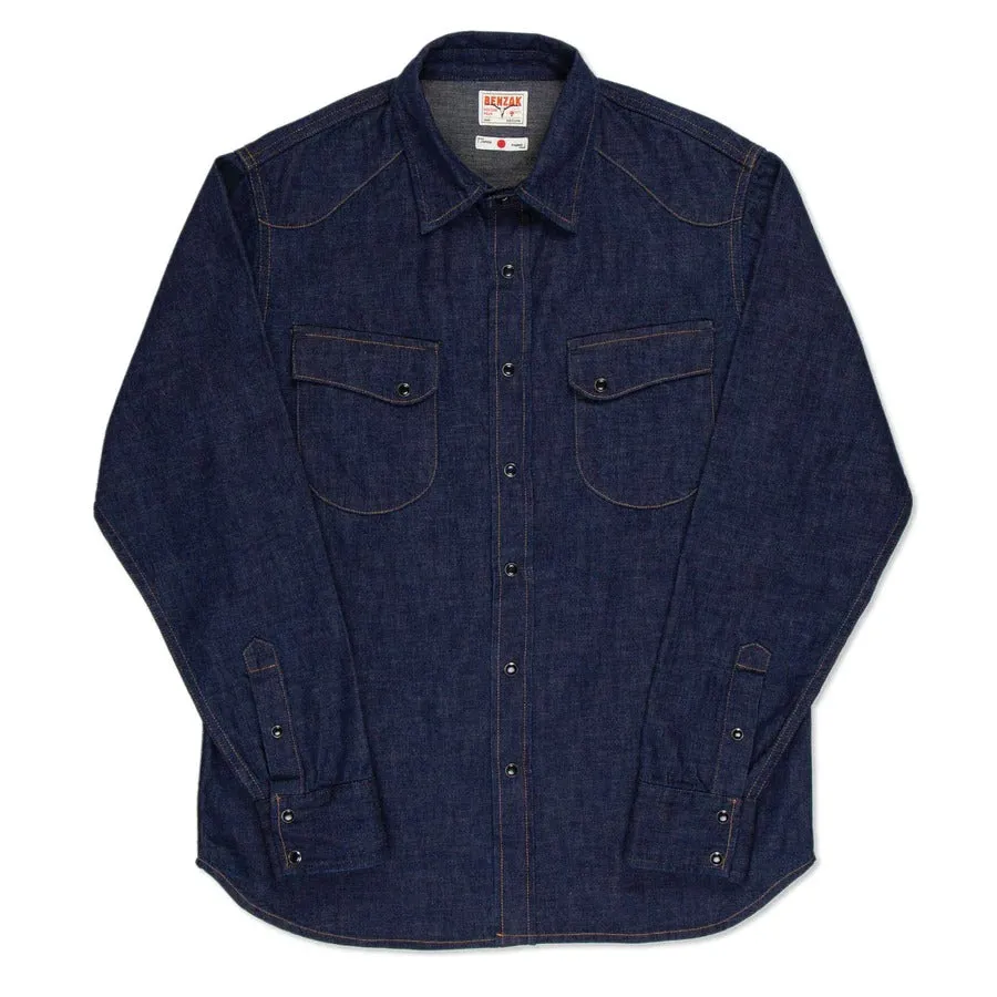 【Benzak Denim Developers】BCS-01 WESTERN SHIRT 8 oz. tinted denim / 經典剪裁 西部襯衫 sold by Blue Beach Denim