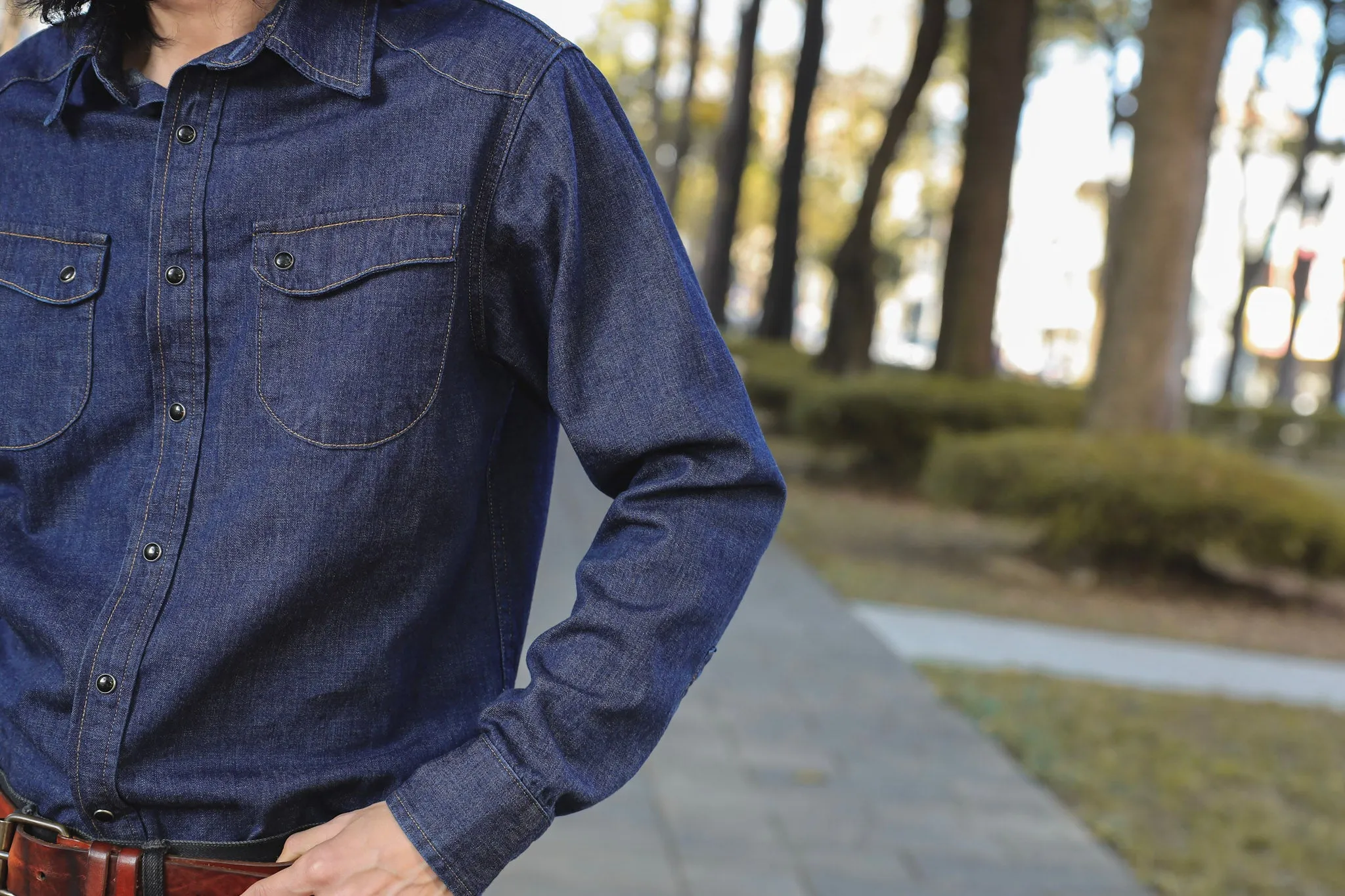 【Benzak Denim Developers】BCS-01 WESTERN SHIRT 8 oz. tinted denim / 經典剪裁 西部襯衫 sold by Blue Beach Denim product image thumbnail 3