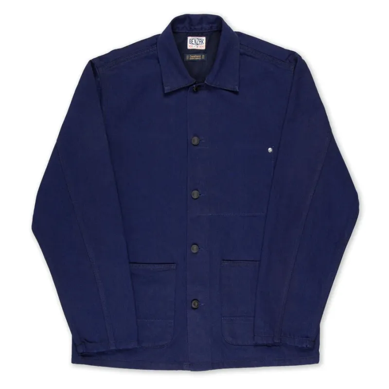 【Benzak Denim Developers】BWJ-01 WORKER JACKET 10.5 oz. blue x black worker selvedge / 義大利斜紋布 雙染法式工裝夾克 sold by Blue Beach Denim