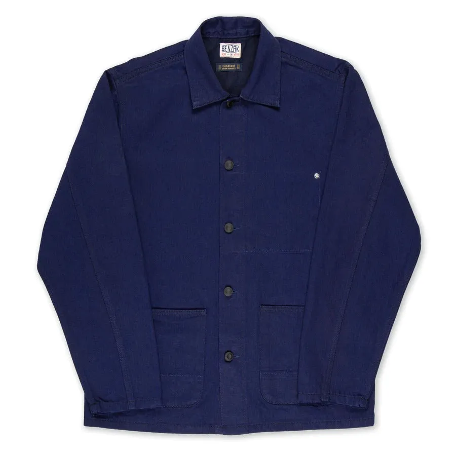【Benzak Denim Developers】BWJ-01 WORKER JACKET 10.5 oz. blue x black worker selvedge / 義大利斜紋布 雙染法式工裝夾克 sold by Blue Beach Denim