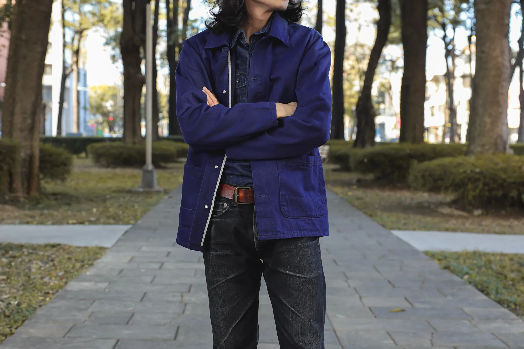 【Benzak Denim Developers】BWJ-01 WORKER JACKET 10.5 oz. blue x black worker selvedge / 義大利斜紋布 雙染法式工裝夾克 sold by Blue Beach Denim product image thumbnail 3