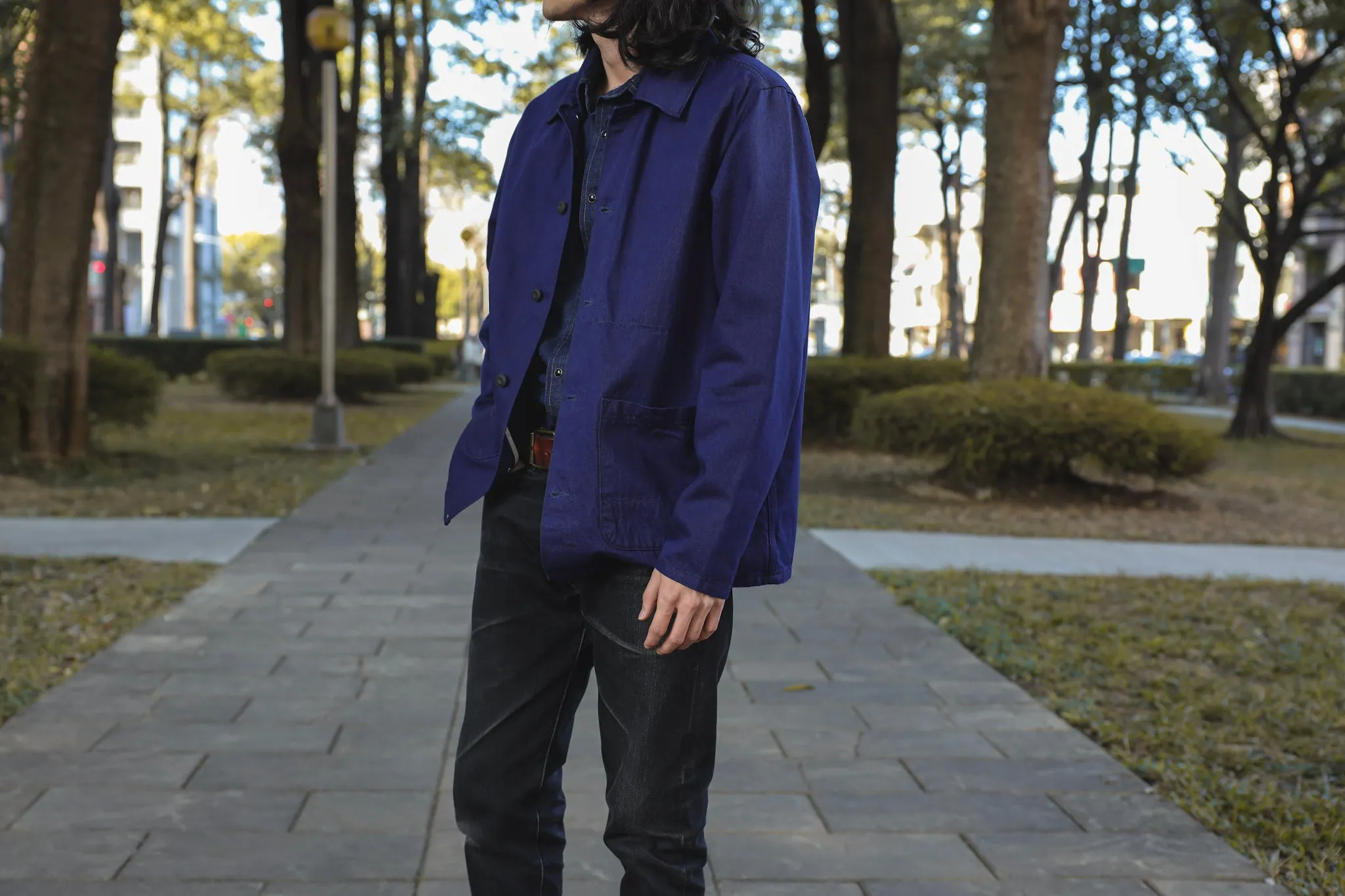 【Benzak Denim Developers】BWJ-01 WORKER JACKET 10.5 oz. blue x black worker selvedge / 義大利斜紋布 雙染法式工裝夾克 sold by Blue Beach Denim product image thumbnail 4