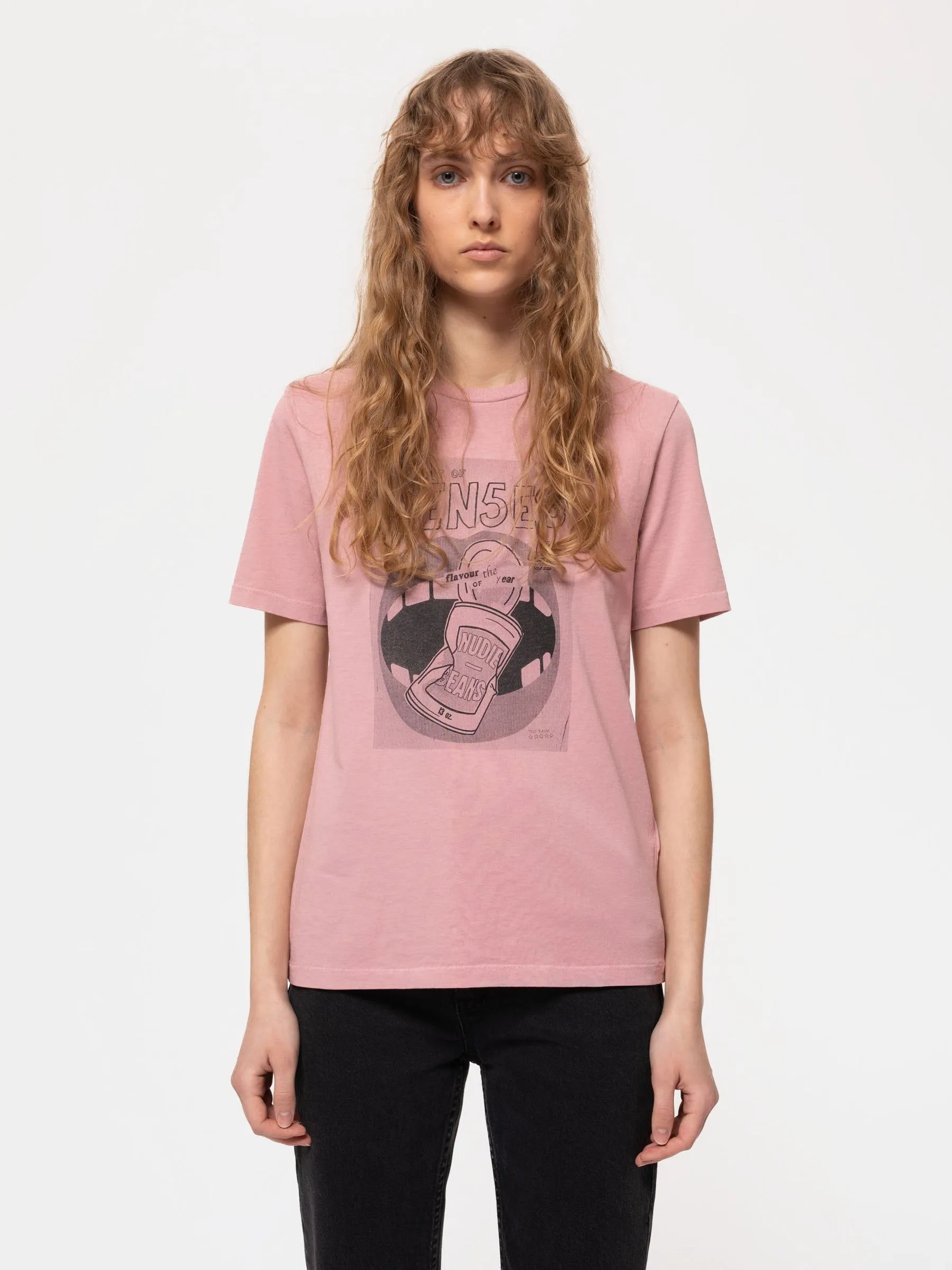 【Nudie Jeans】Joni Issue 5 Paper Pink 女款有機棉圖案Tee sold by Blue Beach Denim product image thumbnail 3