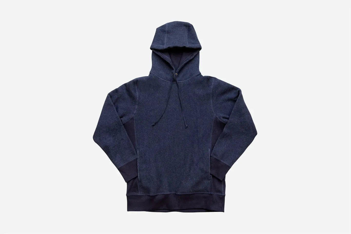 【3sixteen】Heavyweight Pullover Hoody Indigo 加拿大厚磅刷毛套頭連帽T藍染 sold by Blue Beach Denim