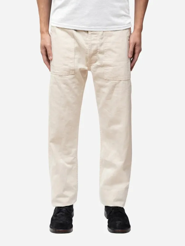 【3sixteen】Fatigue Pant Washed Natural HBT / 日本原棉白 人字紋布料 復刻陸軍直筒褲 sold by Blue Beach Denim